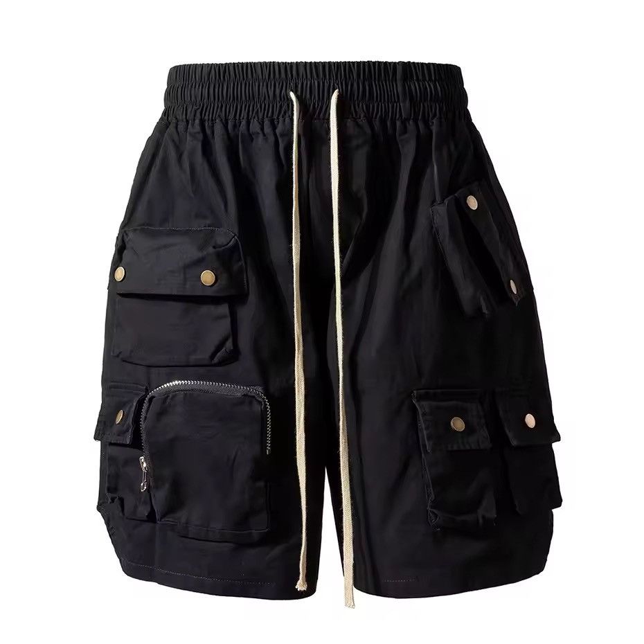 Designer × Vintage Cargo Y2K Streetwear Loose Techwear Black Shorts Size US 34 / EU 50 - 2 Thumbnail