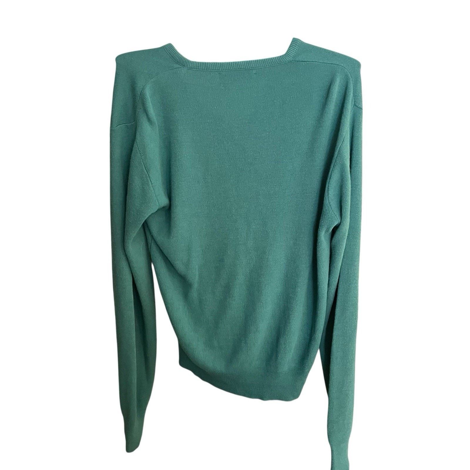 Puritan Puritan men's XL green v-neck 100% Orlon sweater made in USA Size US XL / EU 56 / 4 - 2 Thumbnail