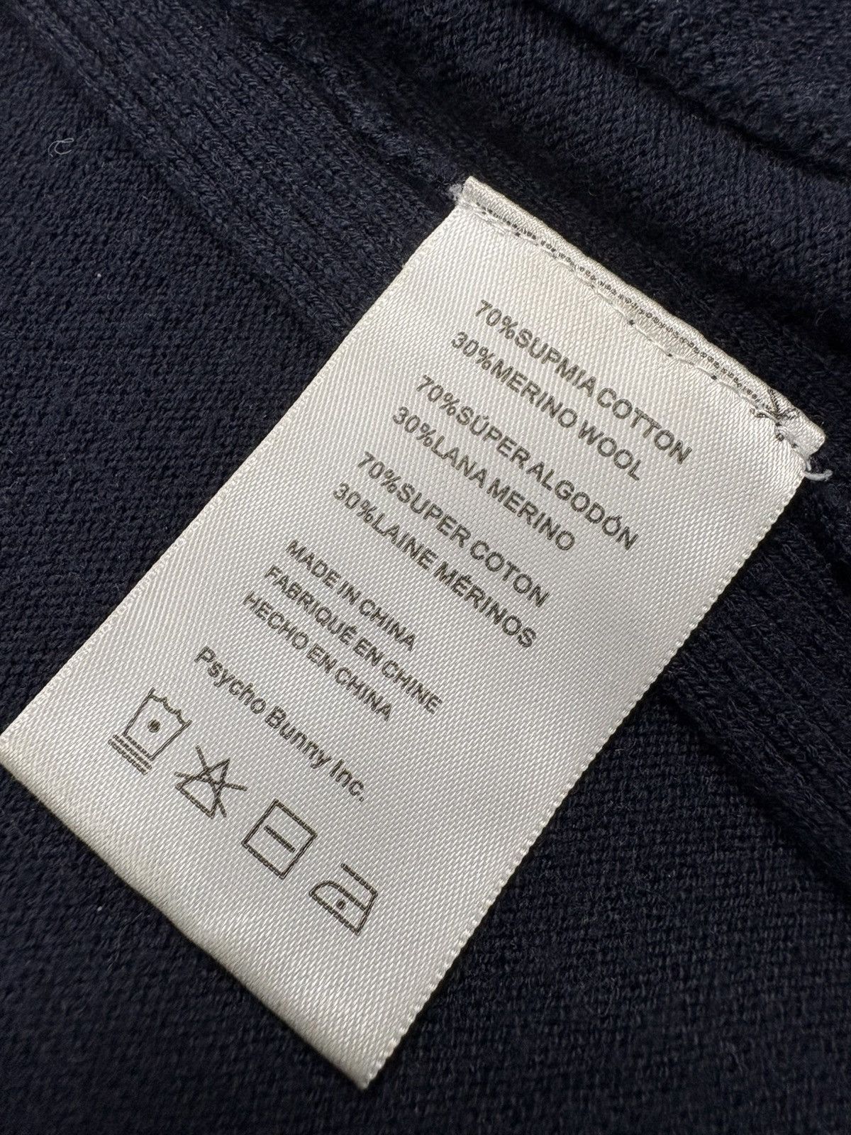 Psycho Bunny Psycho Bunny Navy Zip Up Merino Wool Cotton Knit Jacket M-L Size US L / EU 52-54 / 3 - 11 Thumbnail