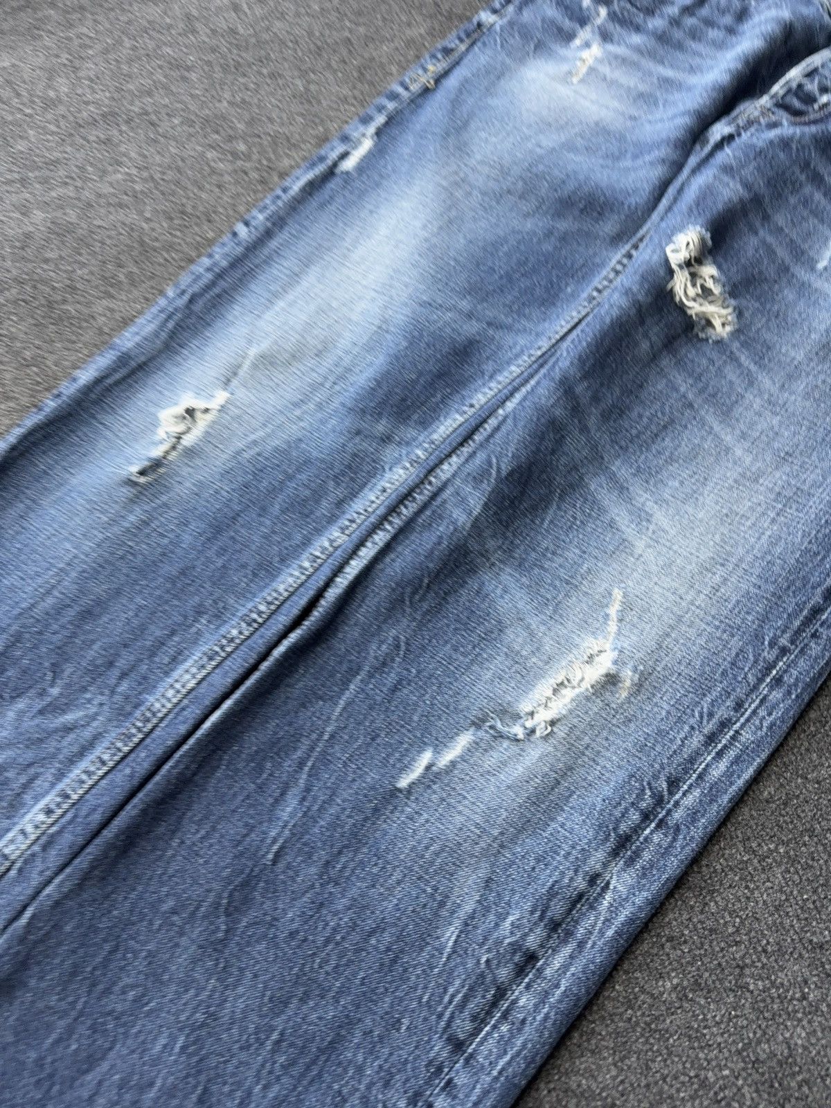 Japan Rags 🔥 Japan Rags Vintage 00s Y2K Distressed Blue Denim Jeans Size US 33 - 5 Thumbnail