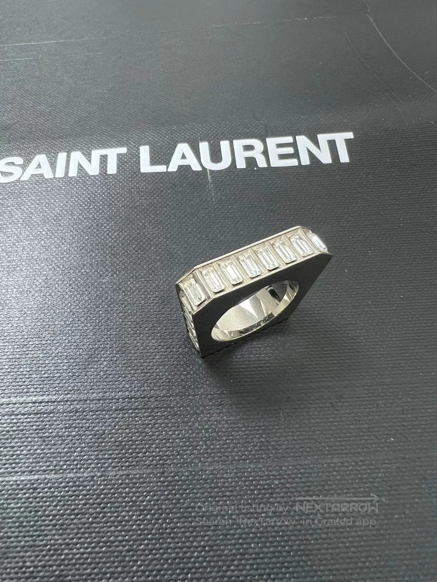 Saint Laurent Paris Saint Laurent Silver Geometric Ring. Size ONE SIZE - 1 Thumbnail