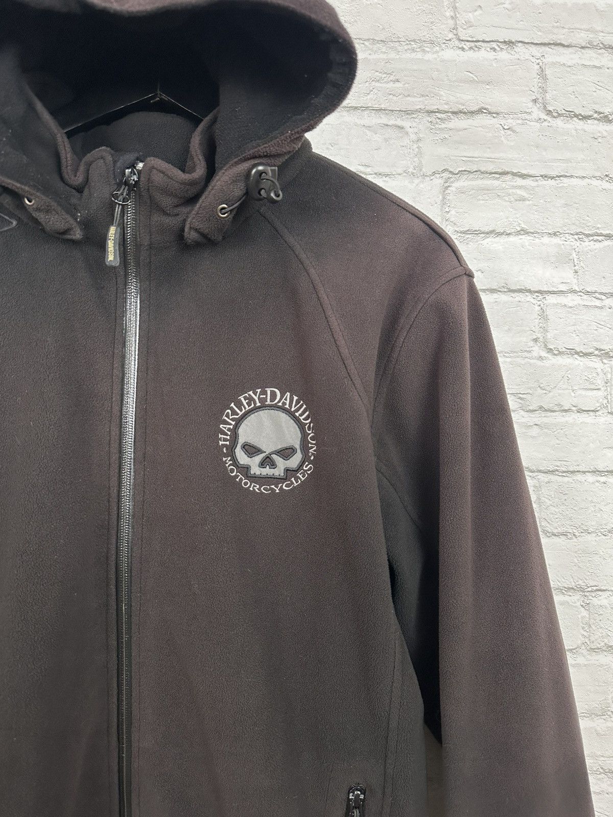 Harley Davidson (L) INSANE SUNFADED Harley Davidson Skull Hooded Jacket Size US L / EU 52-54 / 3 - 6 Thumbnail