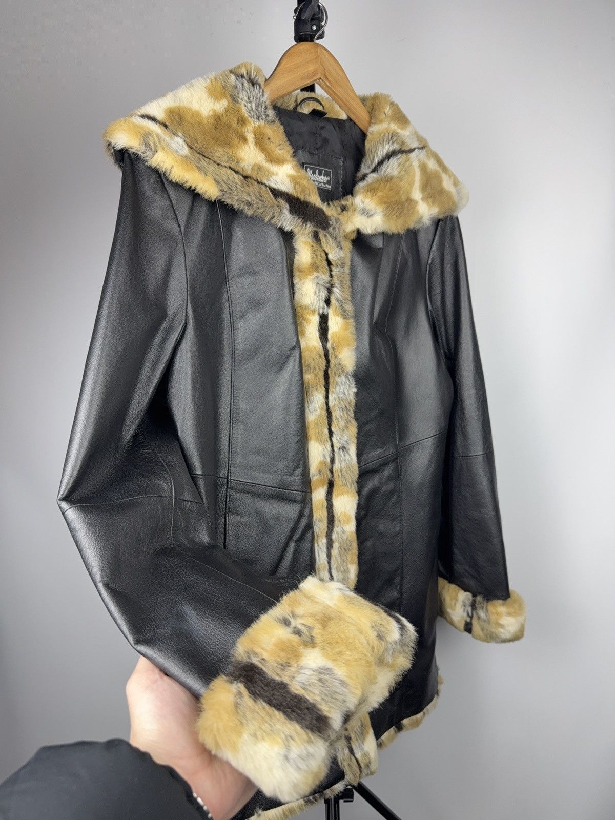 Japanese Brand Woodpecker Leather Coat Faux Fur Collar Casual Collection Size M / US 6-8 / IT 42-44 - 8 Thumbnail