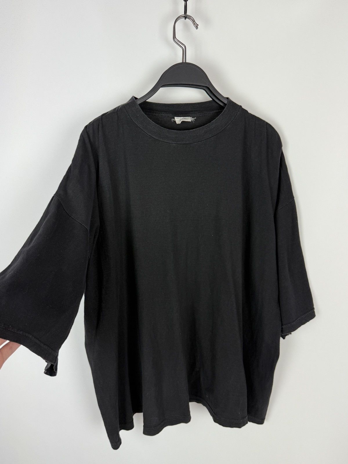 Vintage 1990s Vintage Faded Black Oversized Boxy Blank T-Shirt XXL Size US XXL / EU 58 / 5 - 1 Thumbnail