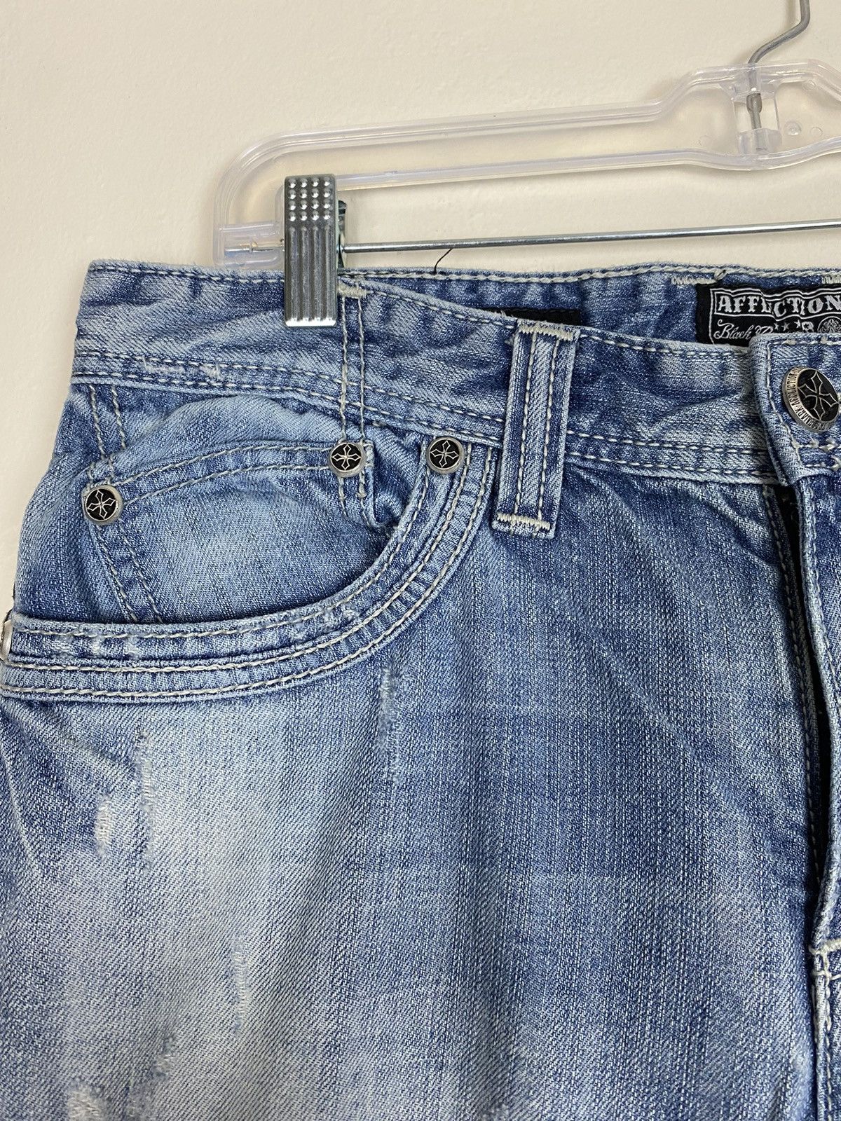 Affliction × Vintage Y2K Crazy Affliction Denim Jeans Grail Size US 33 - 7 Thumbnail