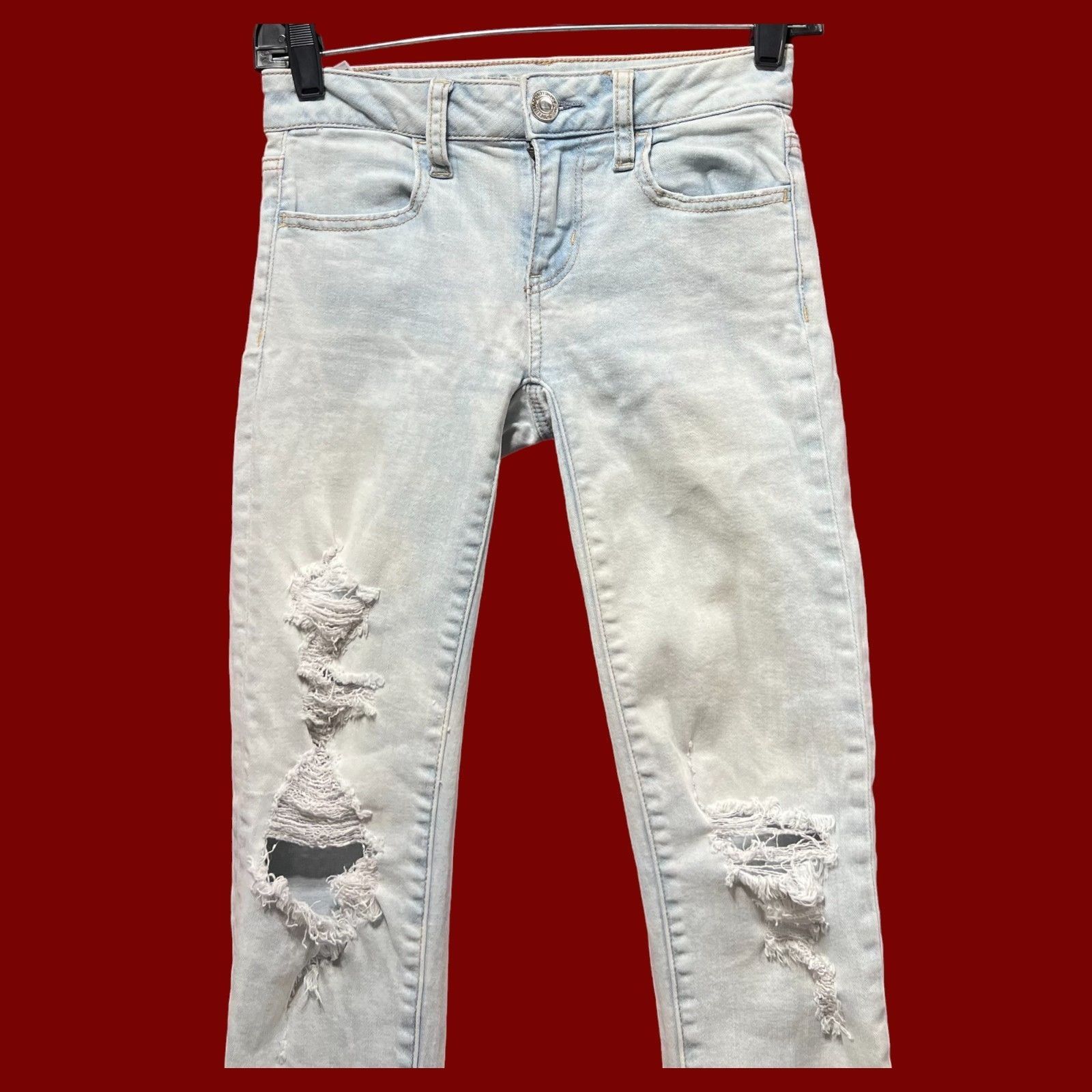 Other American Eagle - Women's Stretch Mid-Rise Skinny Jeans Distr Size 24" / US 00 / IT 34 - 11 Thumbnail