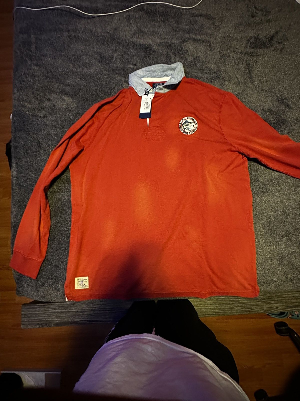 Orange Polo rugby shirt w buttons