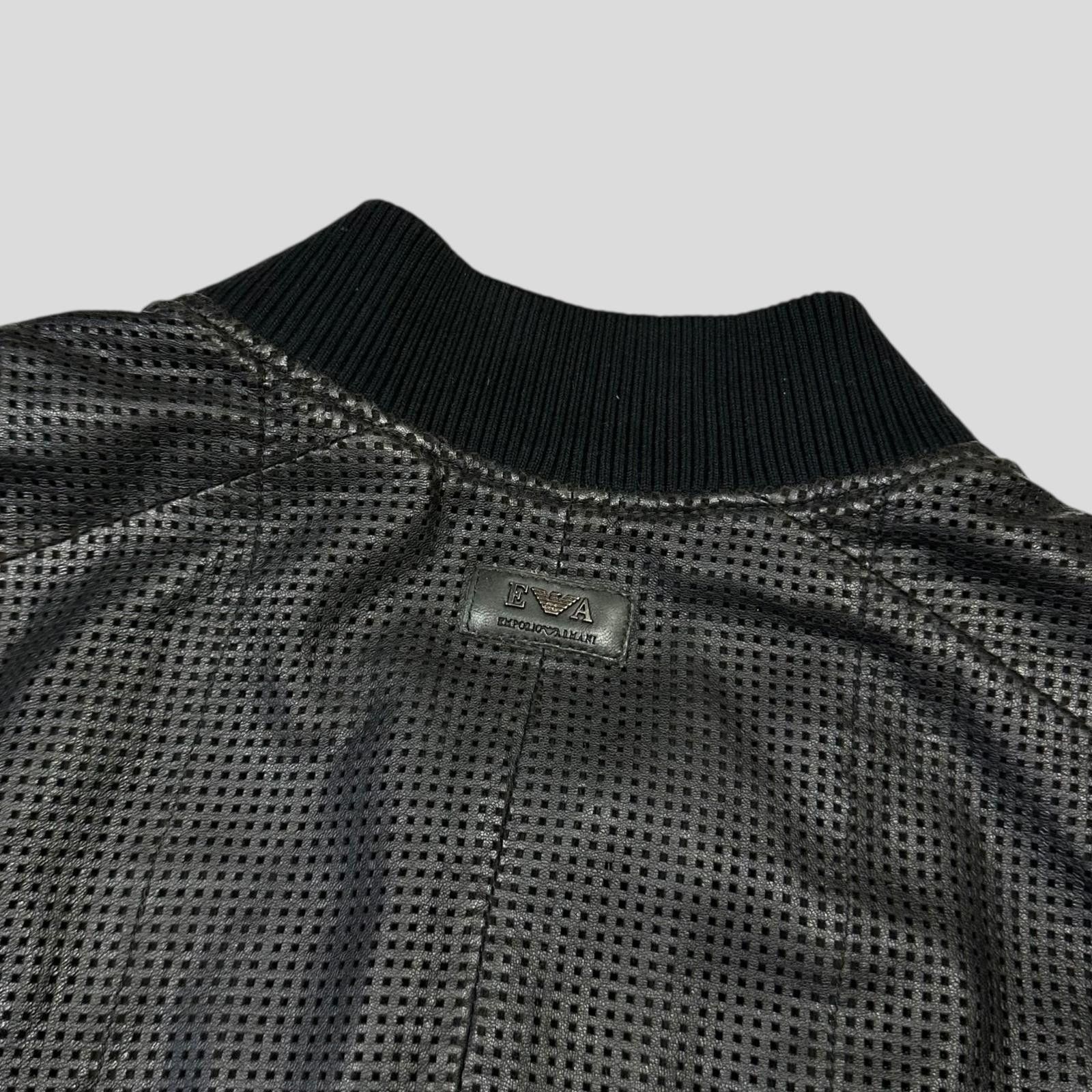 Armani Emporio Armani 2009 Perforated Mesh Leather Bomber IT52 (M) Size US M / EU 48-50 / 2 - 8 Thumbnail