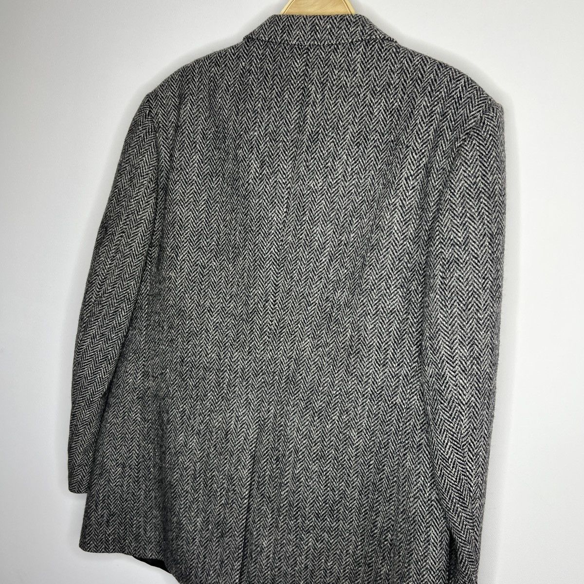 Designer × Harris Tweed × Vintage Vtg Harris Tweed Grey Coat WOOL Jacket Blazer 40 R Size 40R - 11 Thumbnail