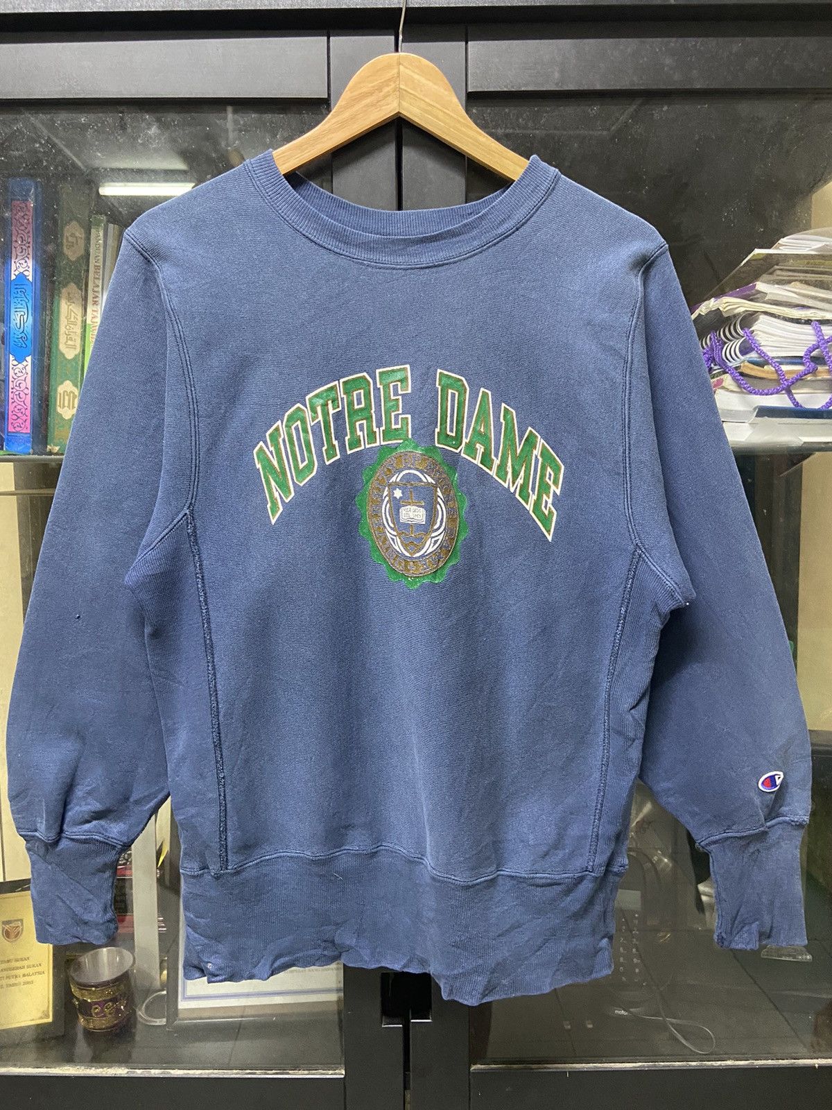 Champion Vintage Champion Notre Dame Reverse wave Sweashirt Size US S / EU 44-46 / 1 - 1 Thumbnail