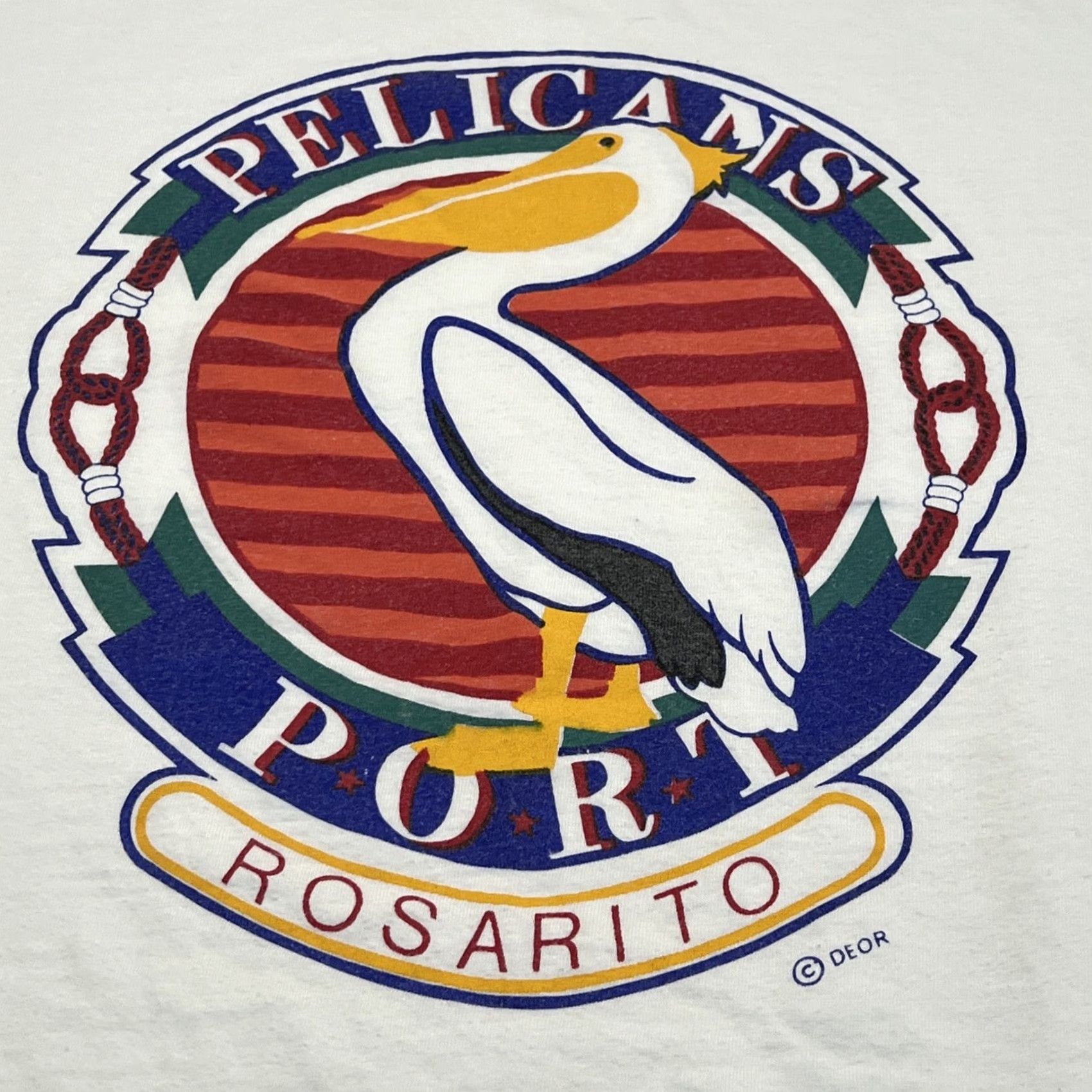 Vintage VINTAGE Pelicans Port Rosario Mexico Men T Shirt XL White Graphic Tee Unbranded 1990s Single Stitch Mens Size US XL / EU 56 / 4 - 2 Thumbnail