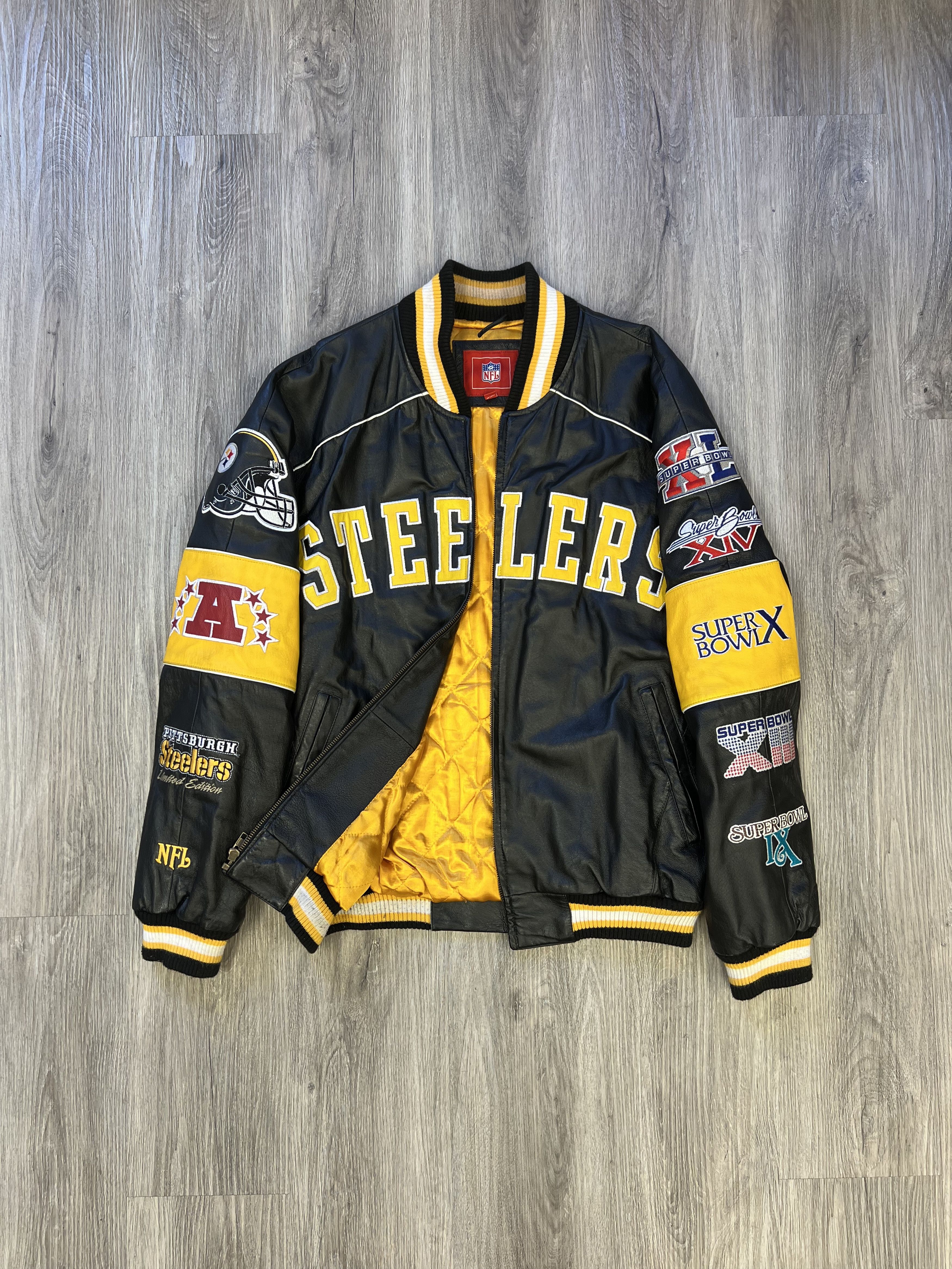 Vintage 2006 Steelers 5 Time Superbowl Leather Jacket