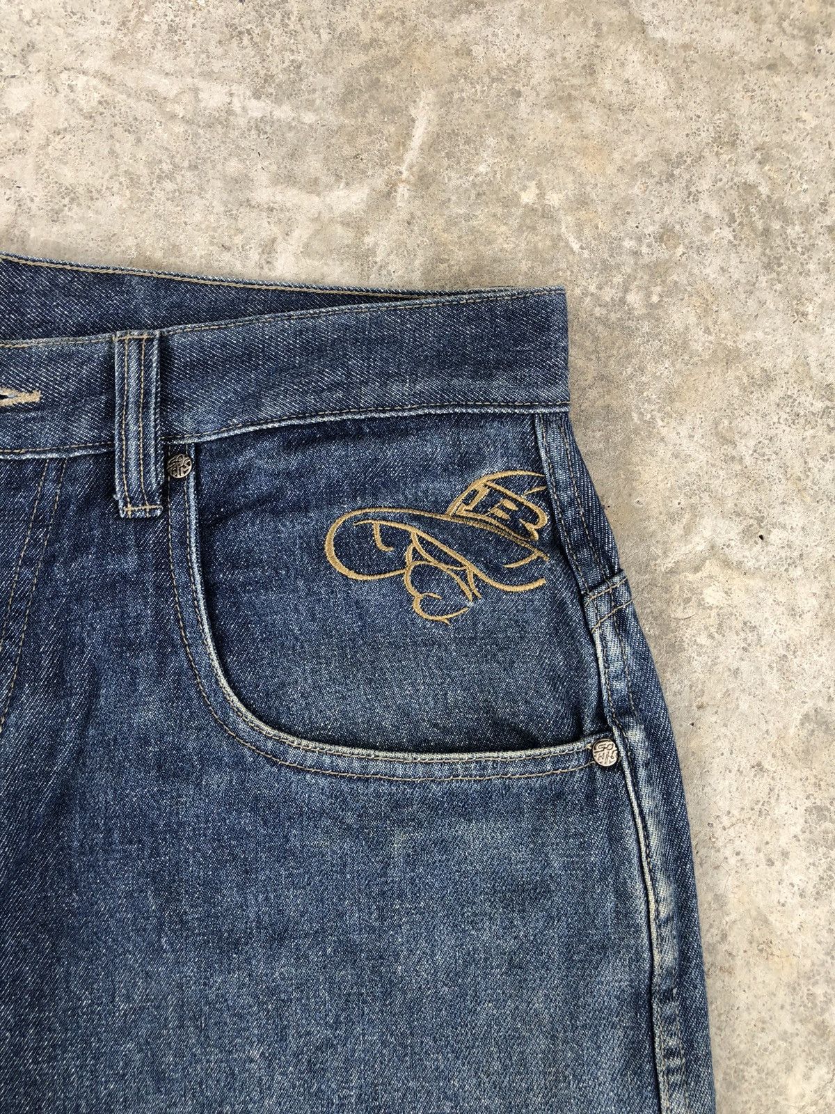 Vintage Sohk Embroidered Jeans Baggy Jeans Hip Hop Distressed Jeans Size US 34 / EU 50 - 17 Thumbnail