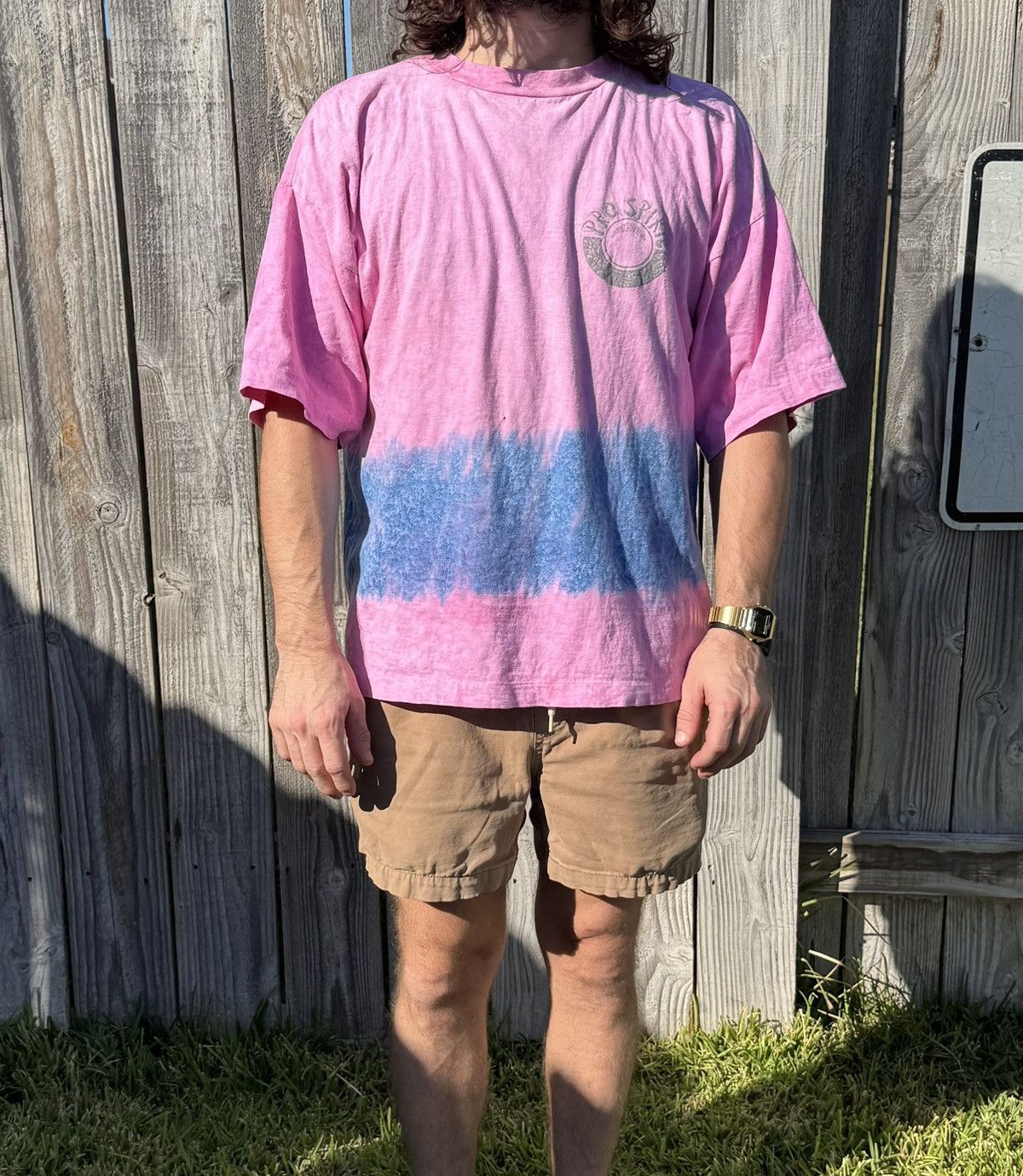 Vintage Vintage 90s Acid Wash Oversized Pink Shirt Pro Spirit XL Size US XL / EU 56 / 4 - 1 Thumbnail