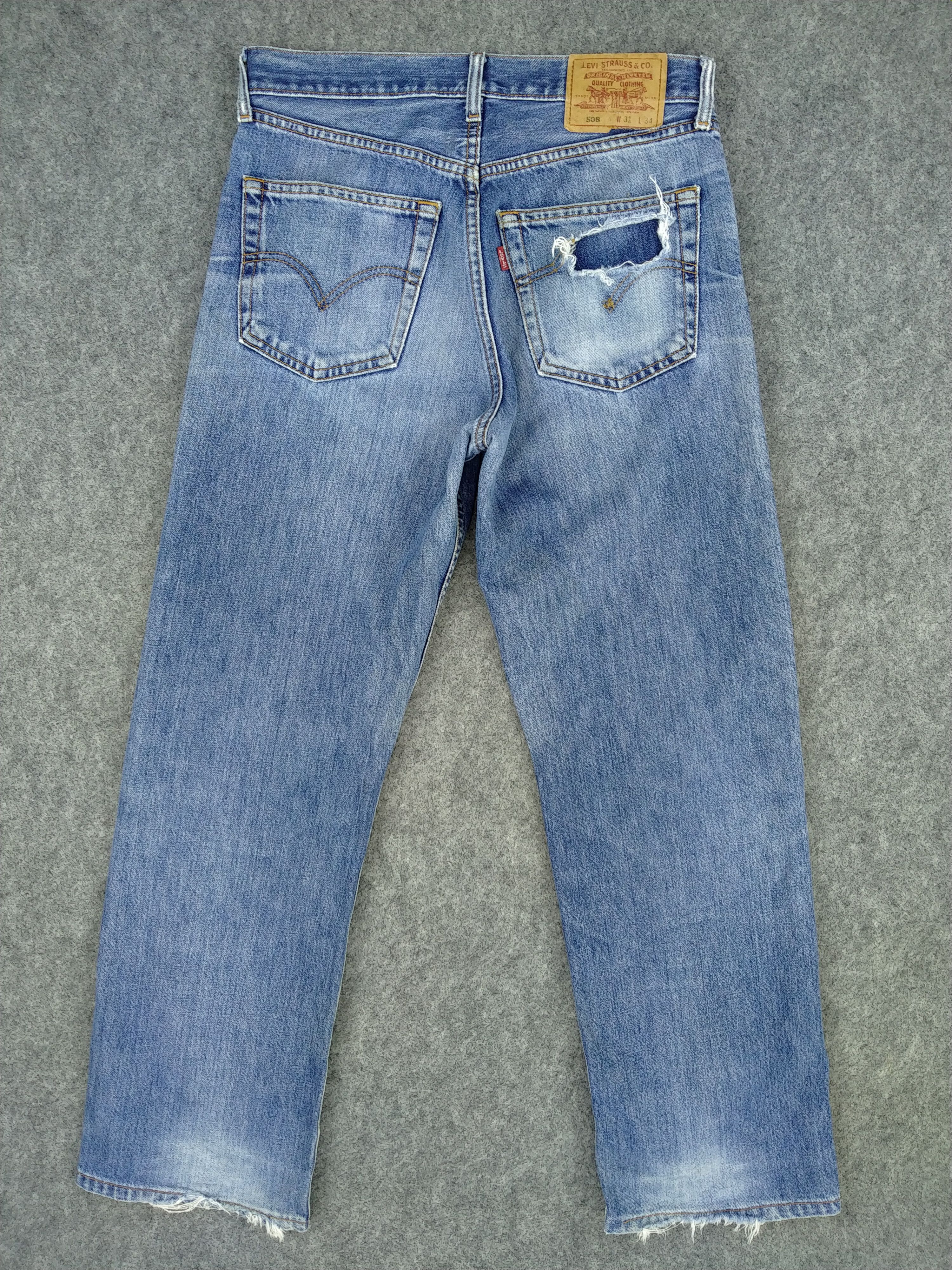 Levi's Vintage Levi's 508 Distressed Blue 30x29 Denim -JN586 Size US 32 / EU 48 - 2 Thumbnail