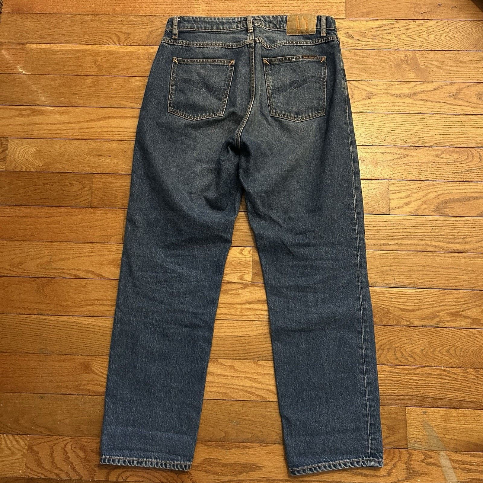 Nudie Jeans Straight Sally Indigo Autumn Blue Stretch Jeans 32x30 Size 32" / US 10 / IT 46 - 6 Thumbnail