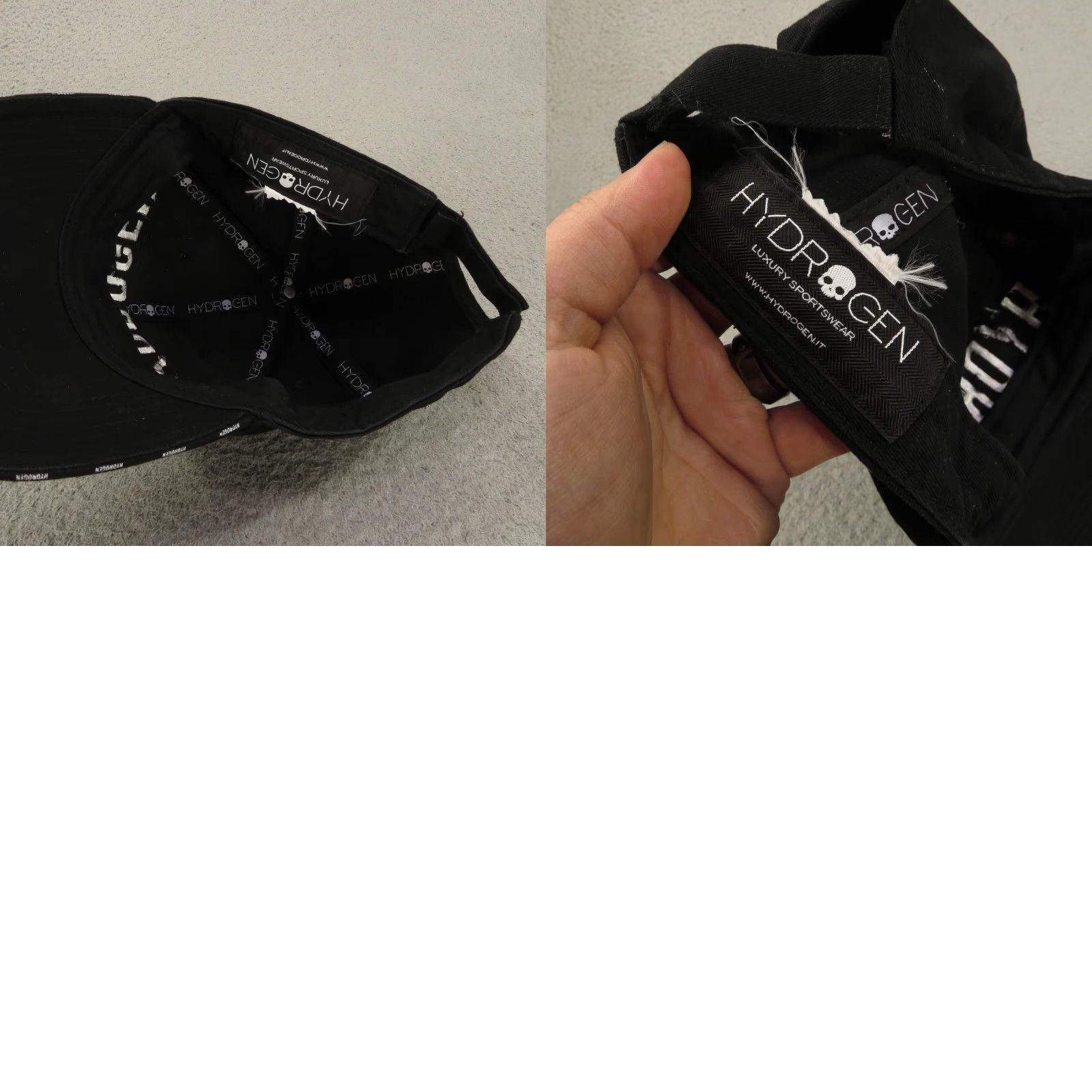 HYDROGEN Hydrogen Hat Cap Black 100% Cotton Strapback Adjustable Tennis Men OS Adult Logo Baseball Cap Size ONE SIZE - 8 Thumbnail