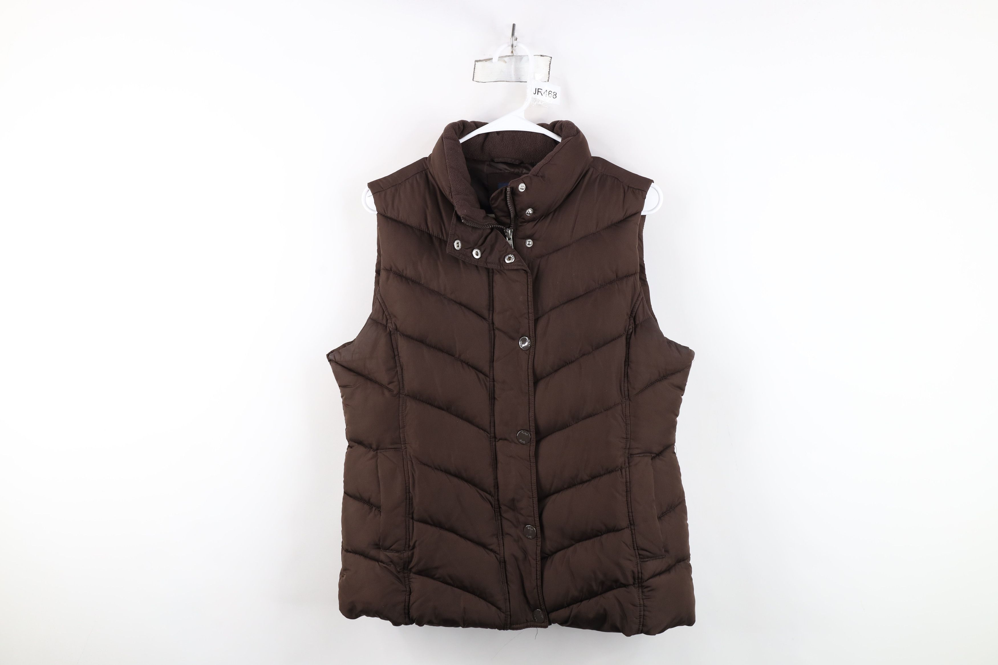 Gap Vintage Y2K Gap Babydoll Blank Puffer Vest Jacket Brown Size L / US 10 / IT 46 - 1 Thumbnail