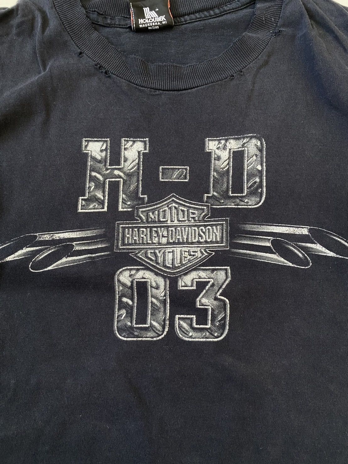 Harley Davidson Vintage Faded & Distressed Harley Davidson T-Shirt Size US XL / EU 56 / 4 - 2 Thumbnail