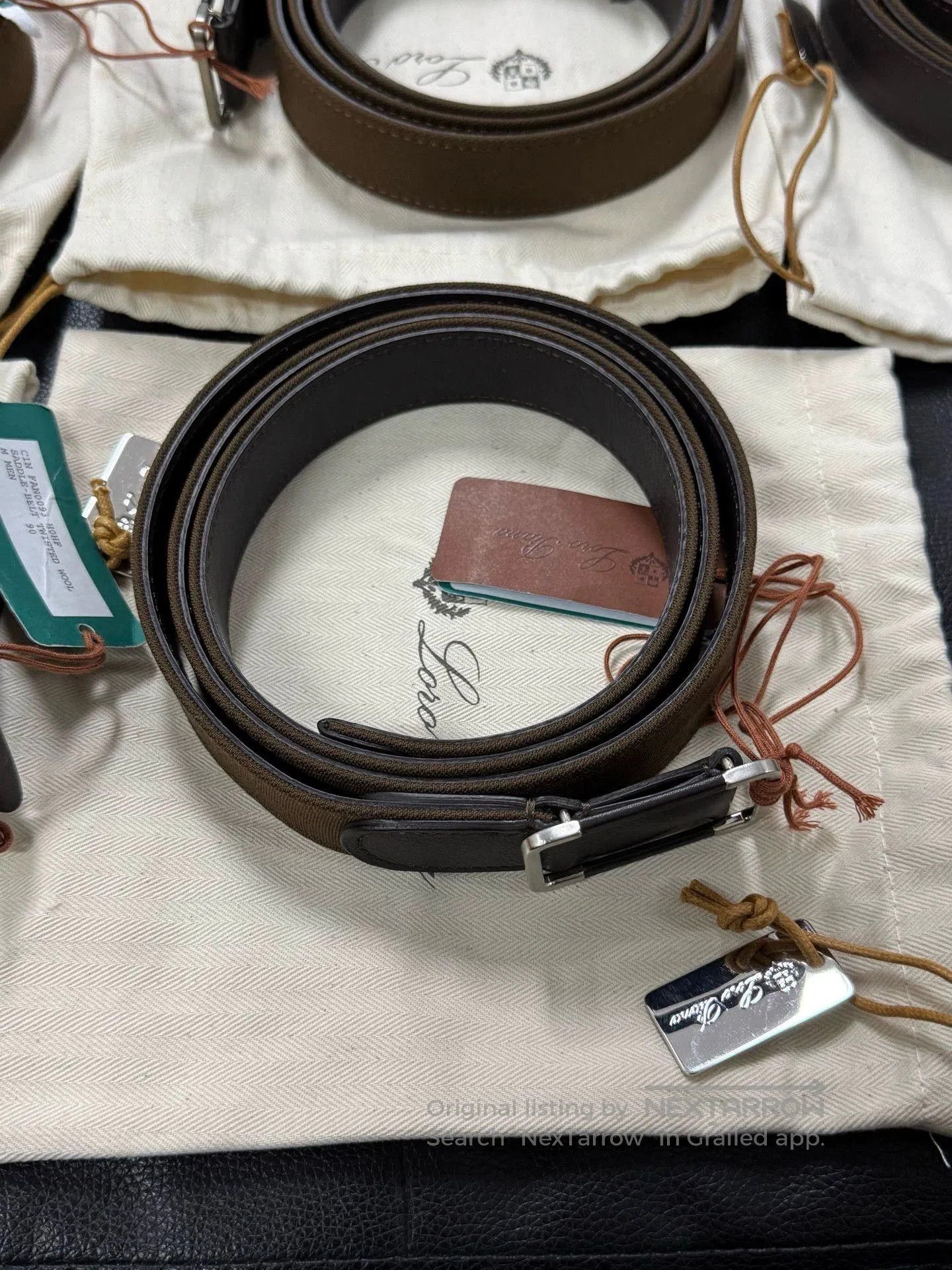 Loro Piana Loro Piana Men's 3CM Brown Leather Belt. Size ONE SIZE - 1 Thumbnail