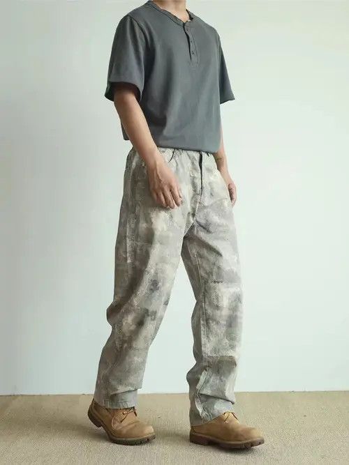 VIBE Vintage Camouflage Loose Fit Workwear Casual Pants Size US 34 / EU 50 - 8 Thumbnail