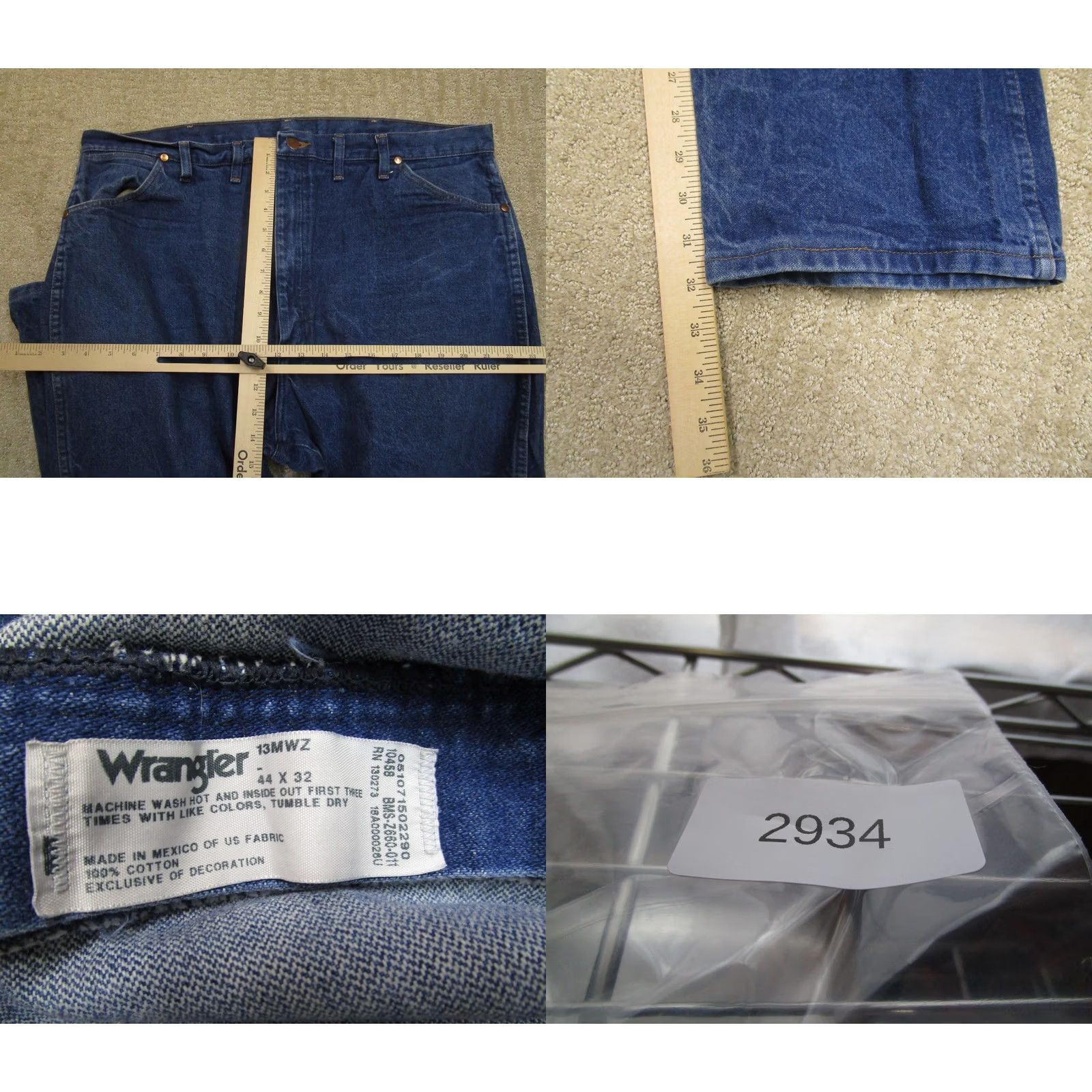Wrangler Wrangler Jeans Men Cowboy Cut Original Fit Blue Dark Wash 44x32 Western Pants Size US 44 / EU 60 - 8 Thumbnail