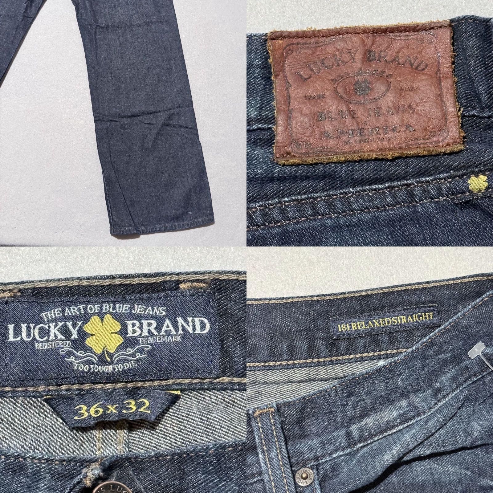 Lucky Brand Lucky Brand 181 Relaxed Straight Jeans Men Blue Denim Mid Rise Zip Fly 36x32 Size US 36 / EU 52 - 8 Thumbnail