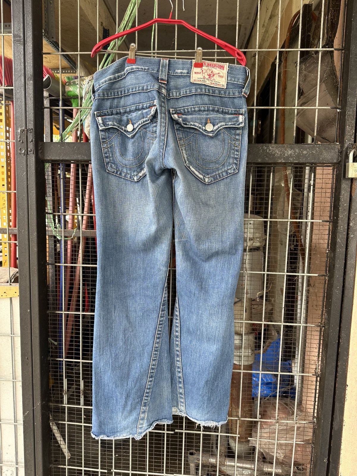 True Religion 👹Vintage True Religion Distressed Flare Jeans Size US 31 - 10 Thumbnail