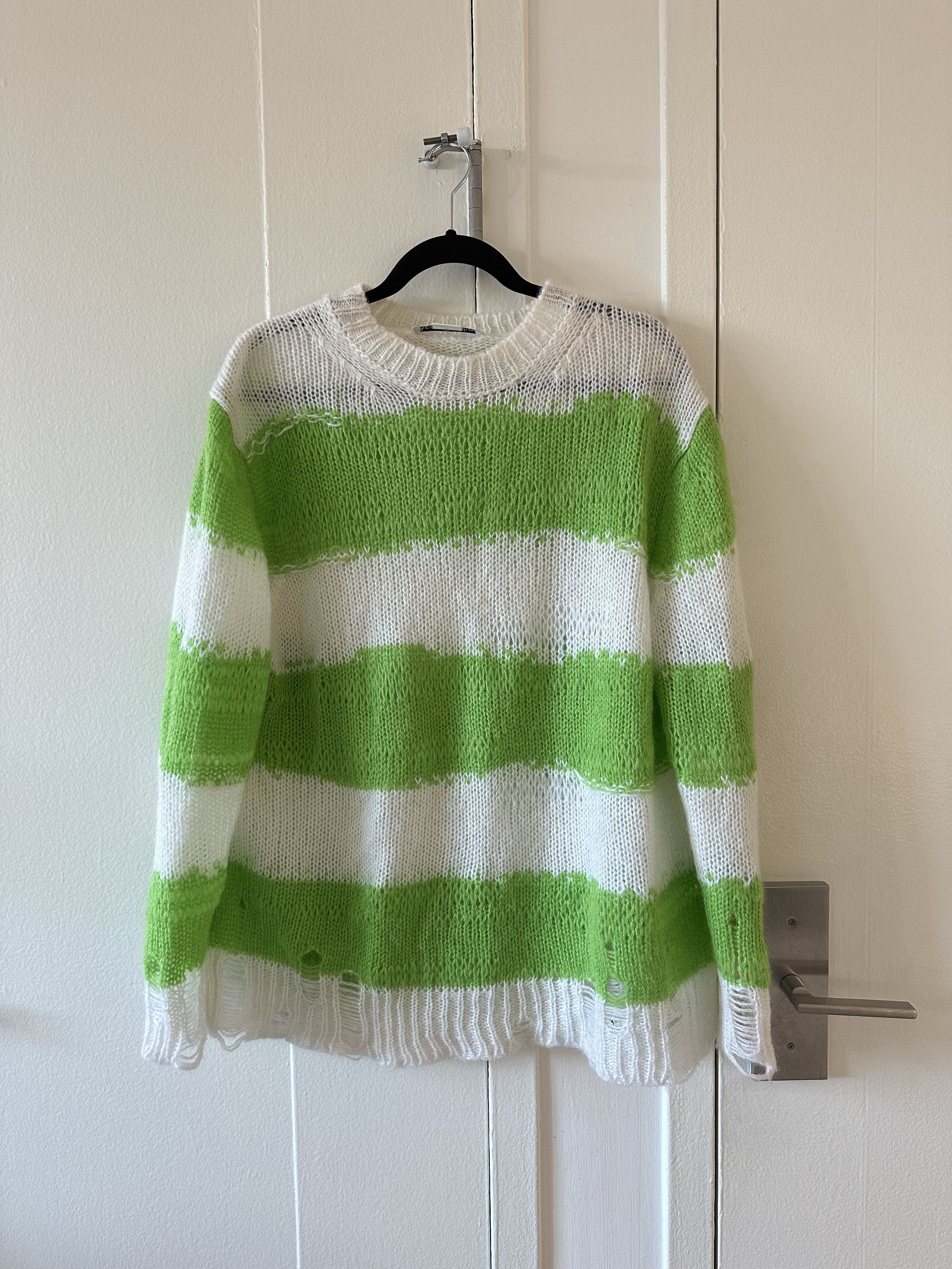 Pre-owned Acne Studios Distressed Mohair Blend Sweater In Multicolor