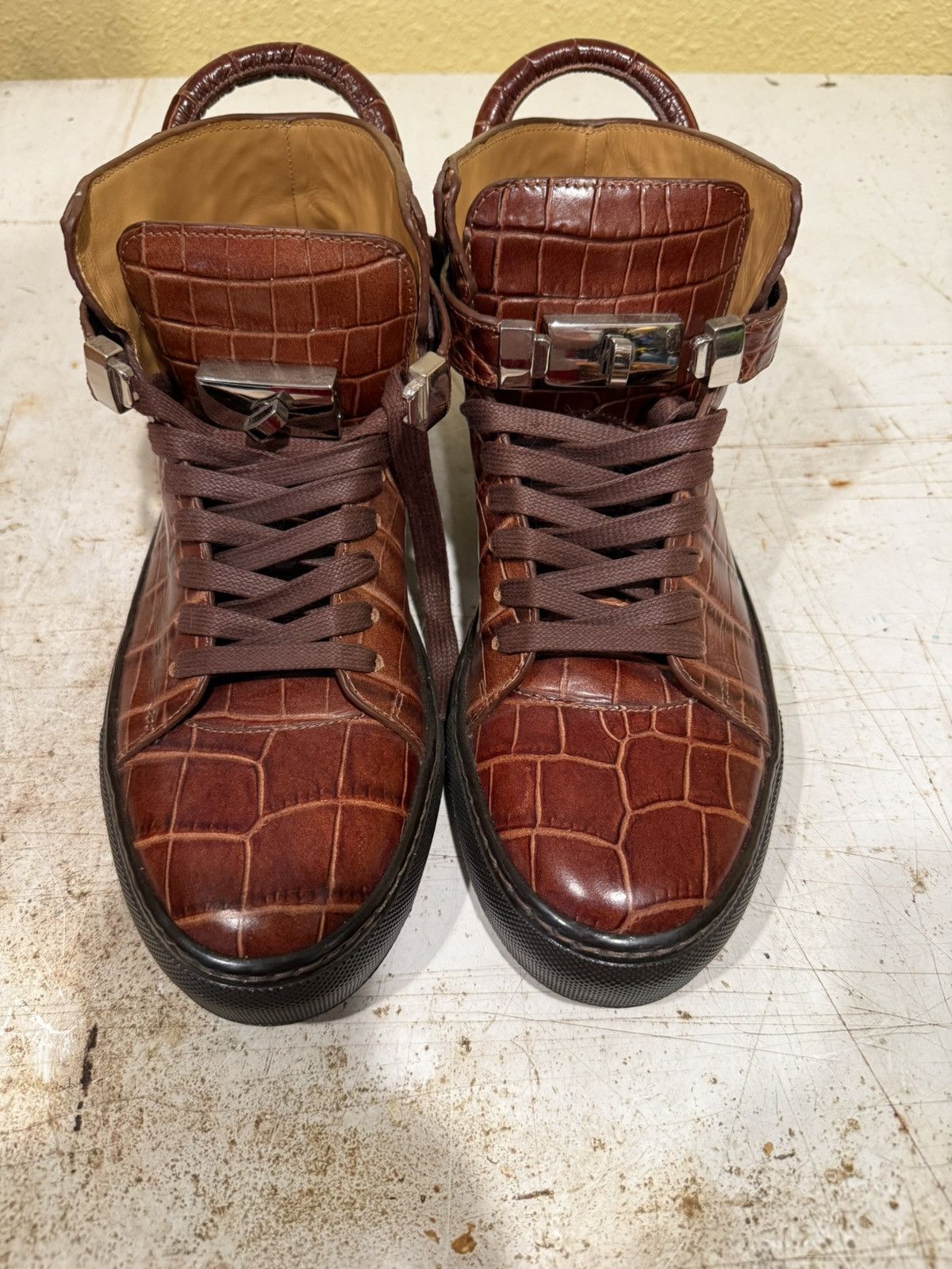 Buscemi Buscemi Men's Brown Trainers crocodile Size US 9 / EU 42 - 1 Thumbnail