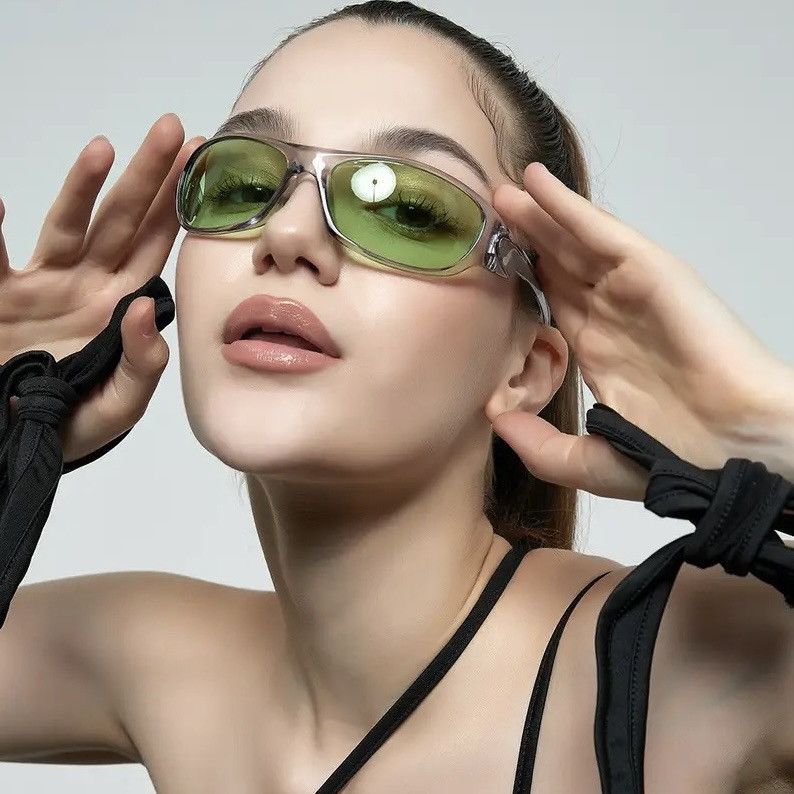 Electric Visual Green vintage futuristic sunglasses y2k Size ONE SIZE - 2 Thumbnail