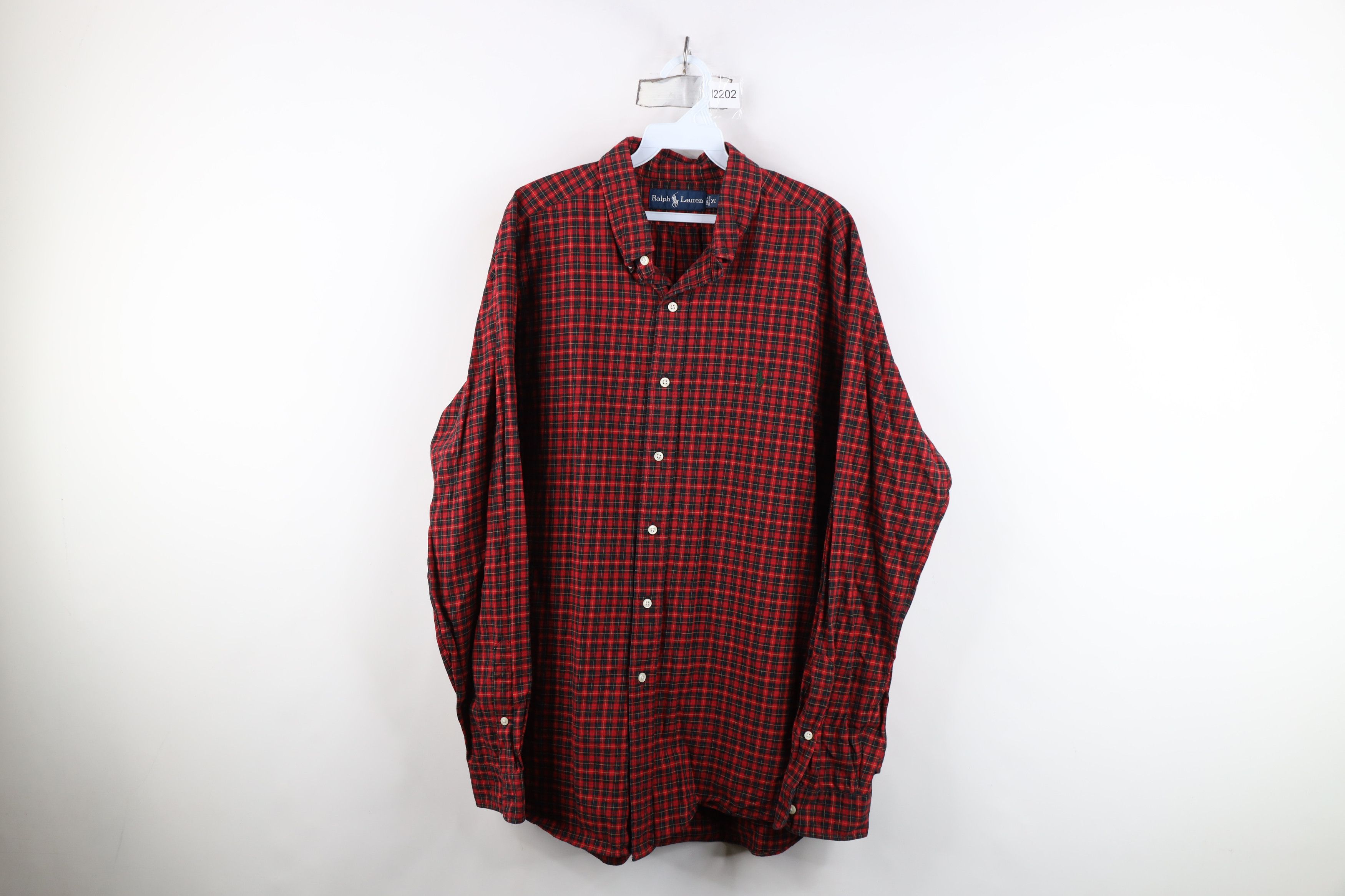 Ralph Lauren Vintage 90s Ralph Lauren Button Down Shirt Red Plaid Size US XL / EU 56 / 4 - 1 Thumbnail