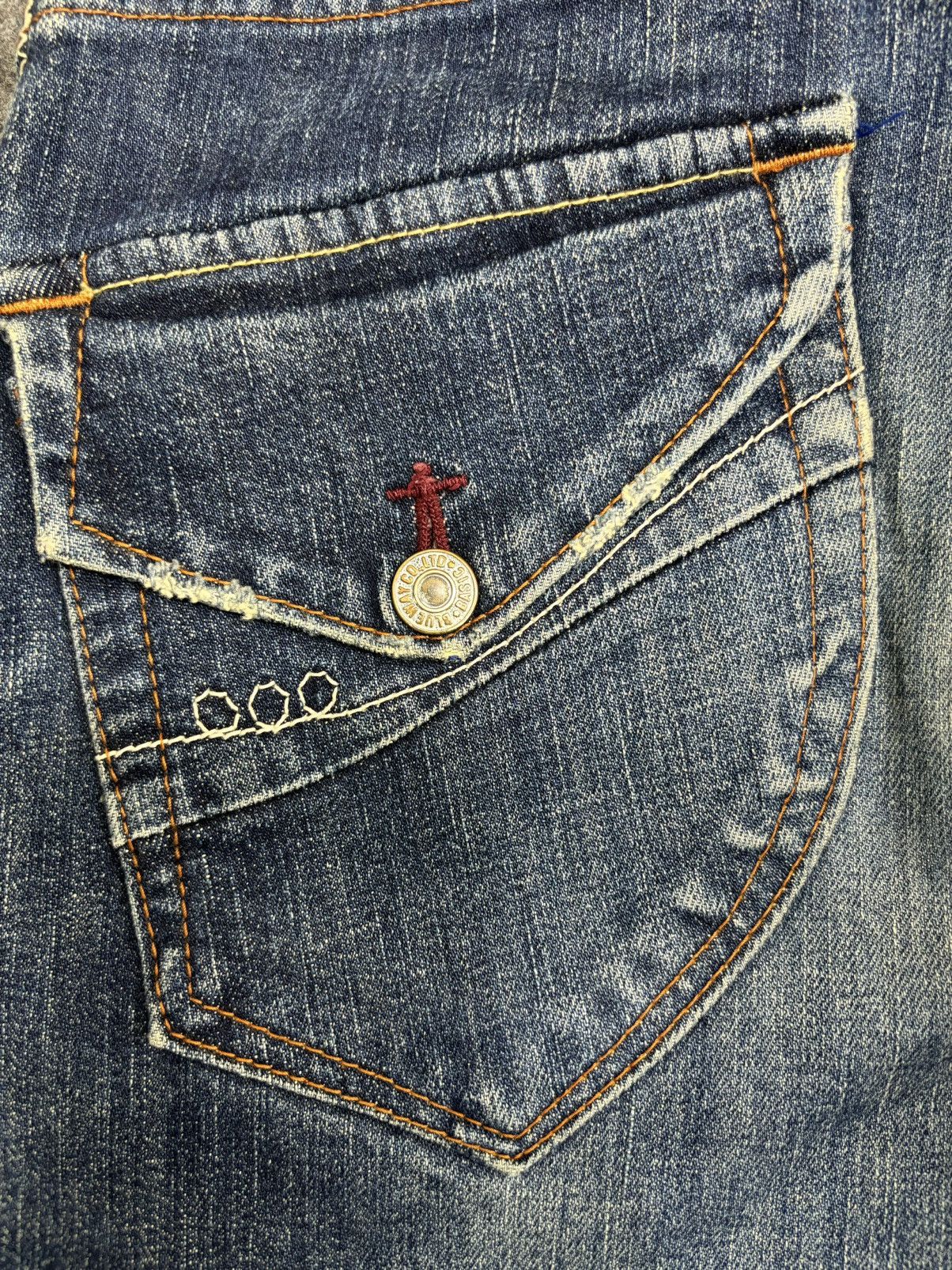 Japanese Brand 💥Super Flare💥Vtg 90s Style Blue Way StoneWash Denim F472 Size US 32 / EU 48 - 23 Thumbnail