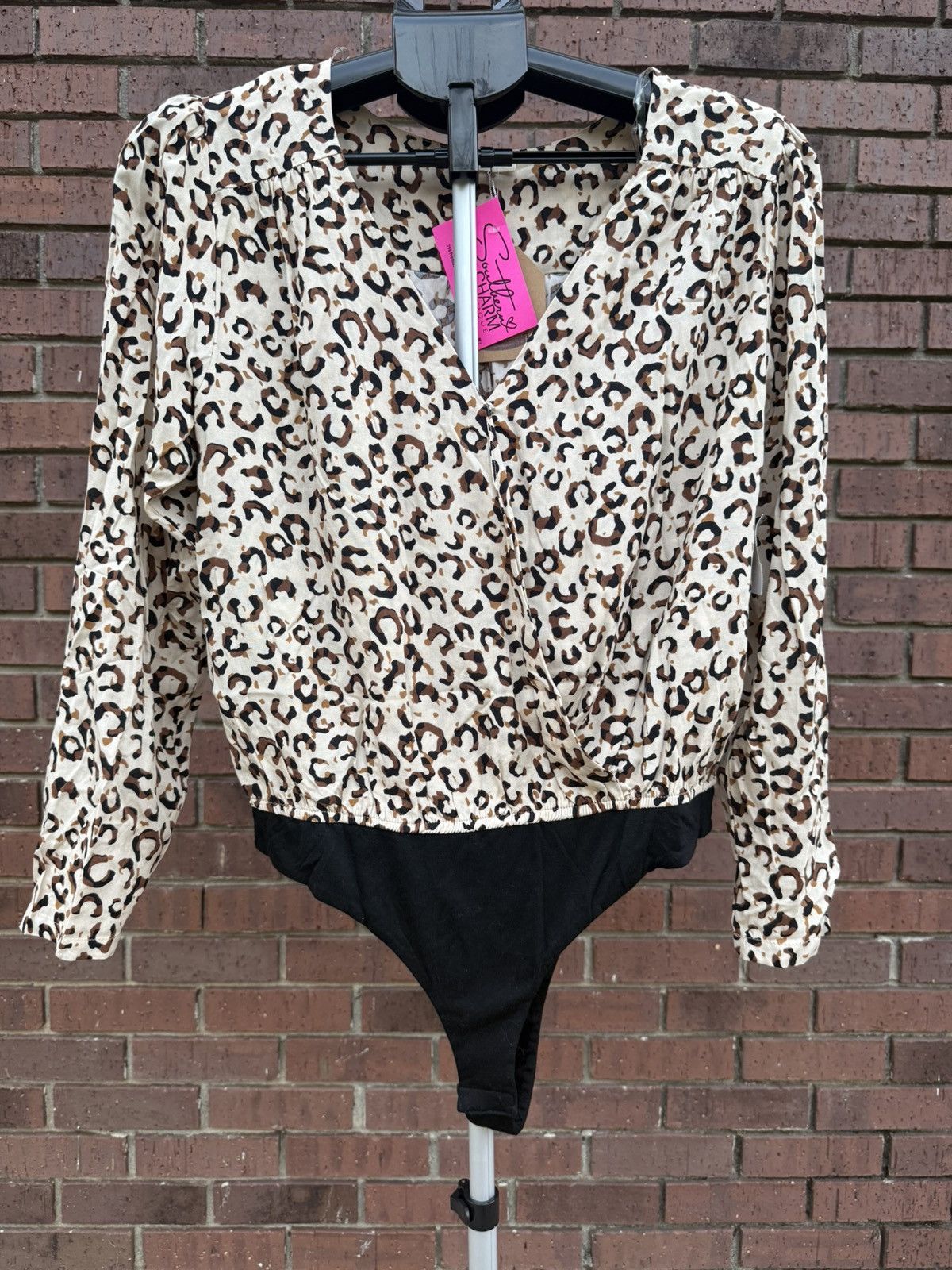 Other Kori America Bodysuit Cream Black Cheetah Print Womens Size S / US 4 / IT 40 - 1 Thumbnail