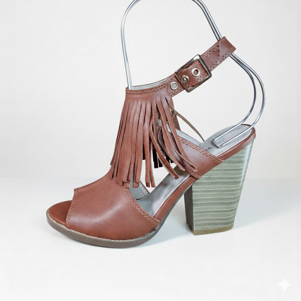 Other Nature Breeze Size 6.5 Brown Tan Sandal Block Vegan Leather Size US 6.5 / IT 36.5 - 4 Thumbnail