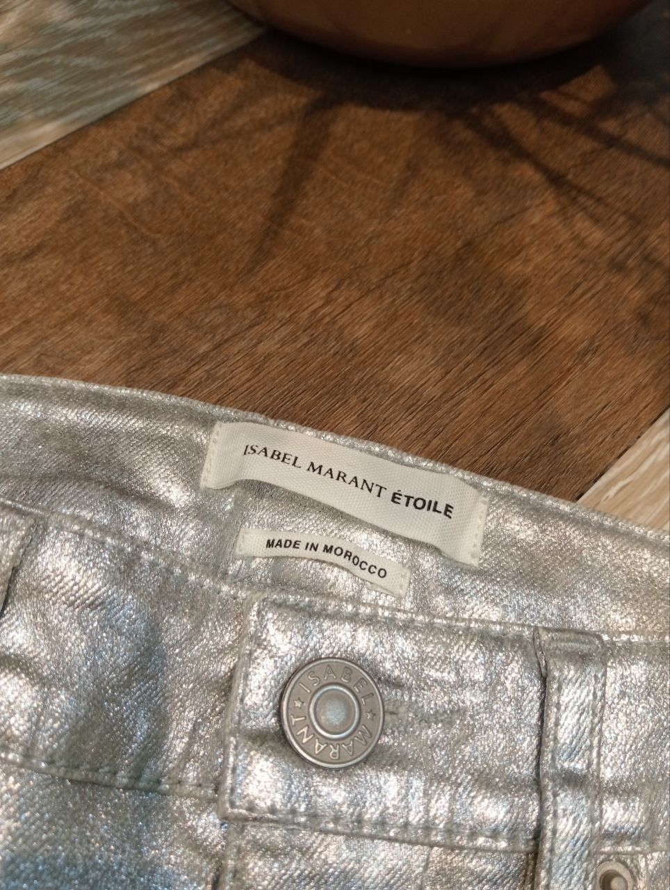 Isabel Marant ISABEL MARANT ETOILE SILVER COATED METALLIC SKINNY JEANS Size 25" / US 0 / IT 36 - 5 Thumbnail