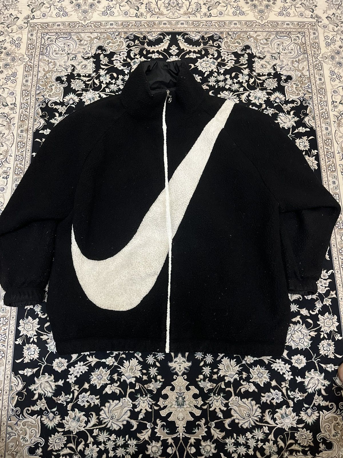 Nike Nike Big Swoosh Reversible Jacket Fleece Sherpa Black M Size US L / EU 52-54 / 3 - 1 Thumbnail