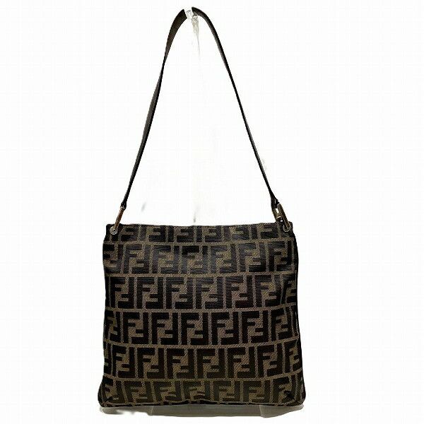 Fendi Fendi Zucca Shoulder Bag Canvas Shoulder Bag in Brown, Women's