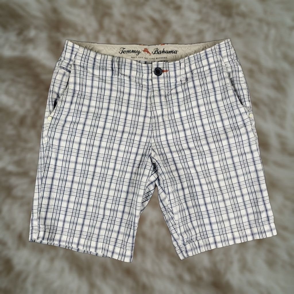 Tommy Bahama VINTAGE Tommy Bahama Men's Shorts 32 Cotton Plaid Flat Front Casual Summer Blue Size US 32 / EU 48 - 1 Thumbnail