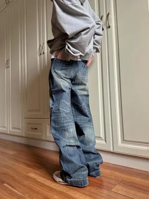 Vintage Ishiguro x Kumi Stylish Baggy Denim Jeans - Vintage Blue Size US 32 / EU 48 - 6 Thumbnail