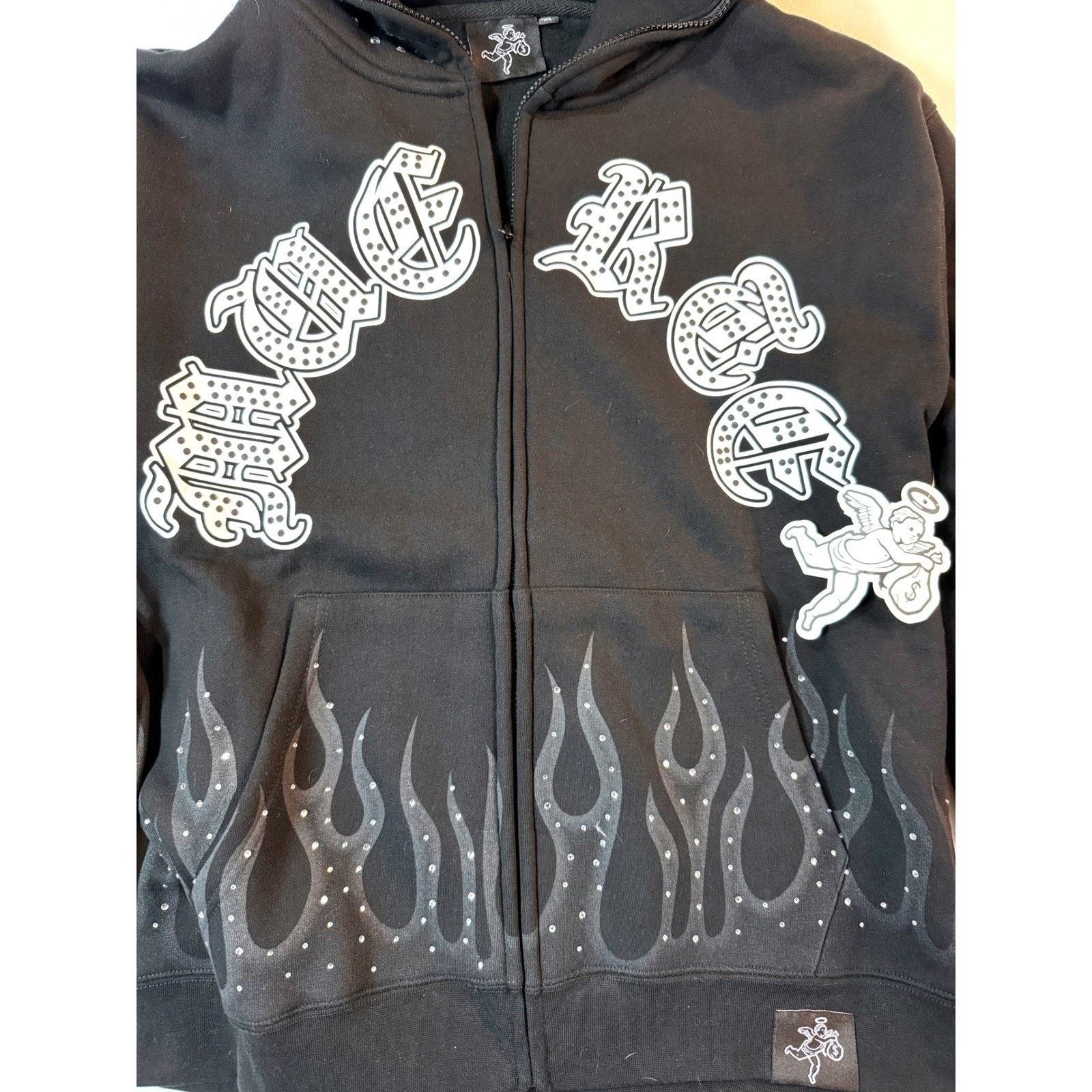 & Other Stories Hasta Muerte Hoodie Mens XL Rhinestone Hood Streetwear Size US XL / EU 56 / 4 - 5 Thumbnail
