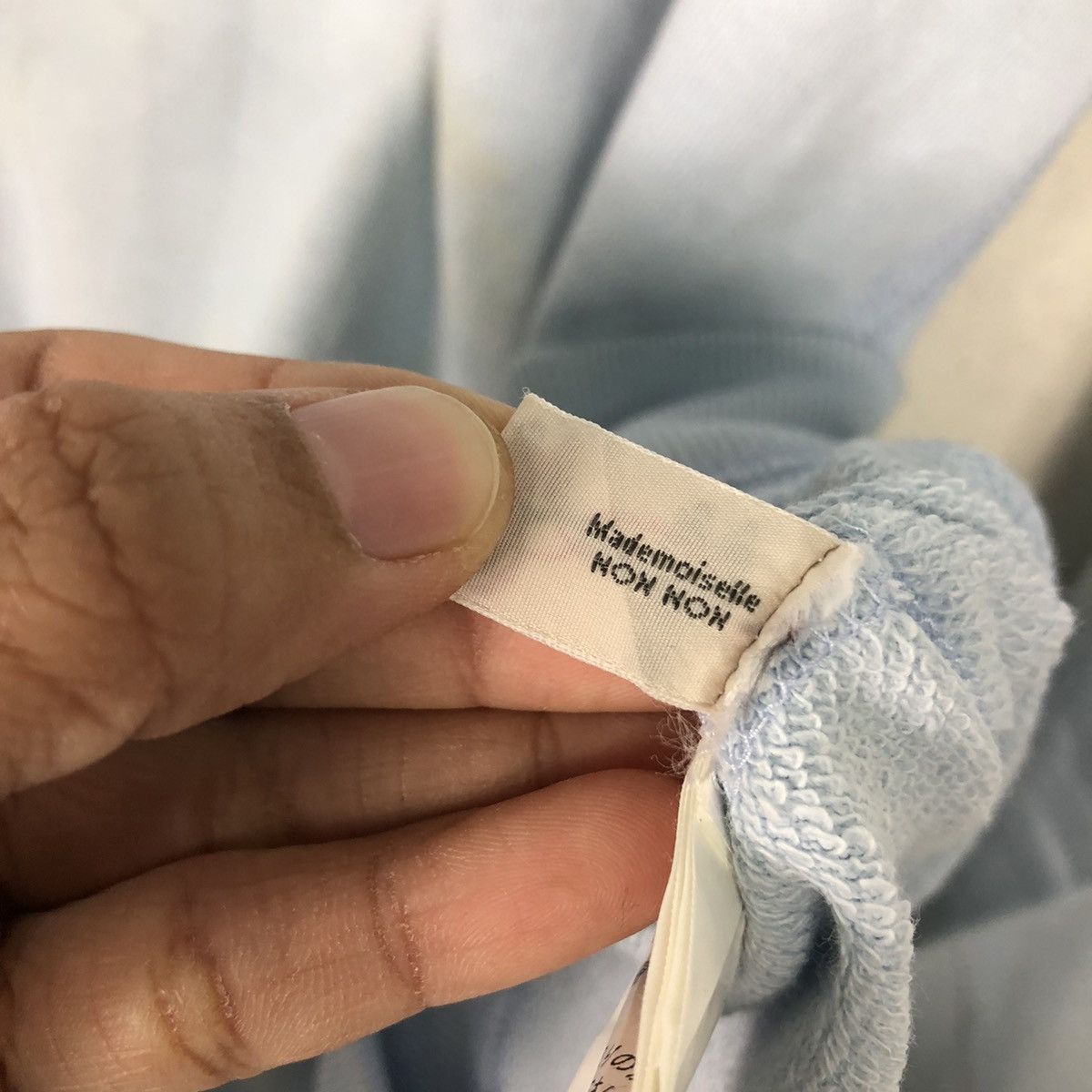 Issey Miyake 📌Baby Blue Vintage Sweatshirt Mademoiselle Non Non Big Logo Size US M / EU 48-50 / 2 - 19 Thumbnail