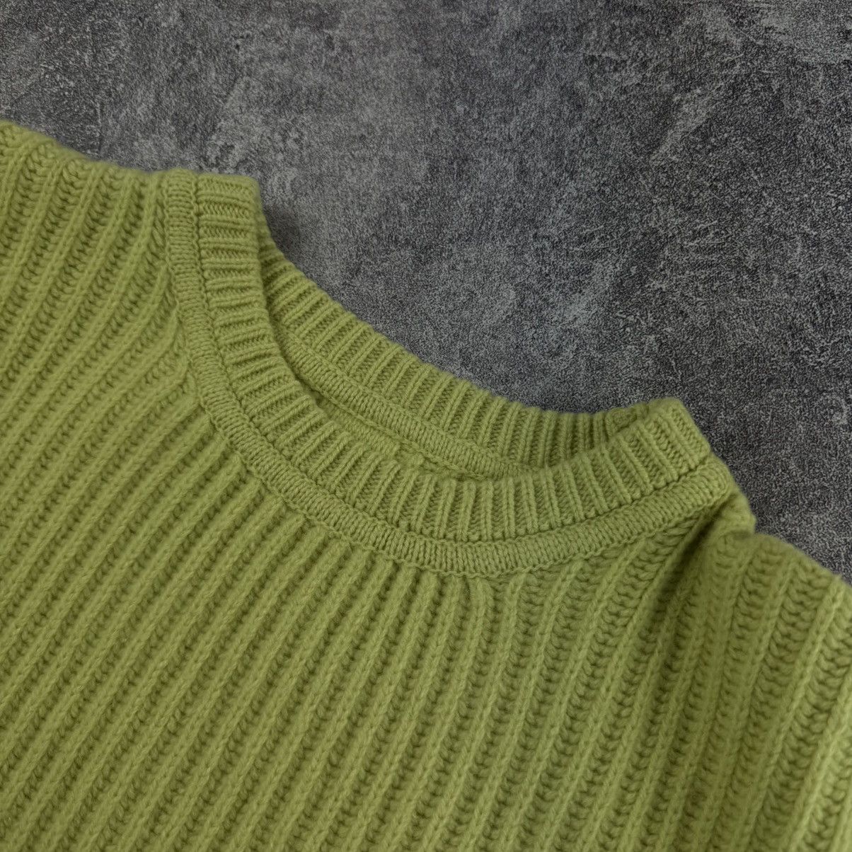 Rick Owens Rick Owens Sisyphus SS18 Lime Green Heavy Rib Sweater Size L / US 10 / IT 46 - 7 Thumbnail