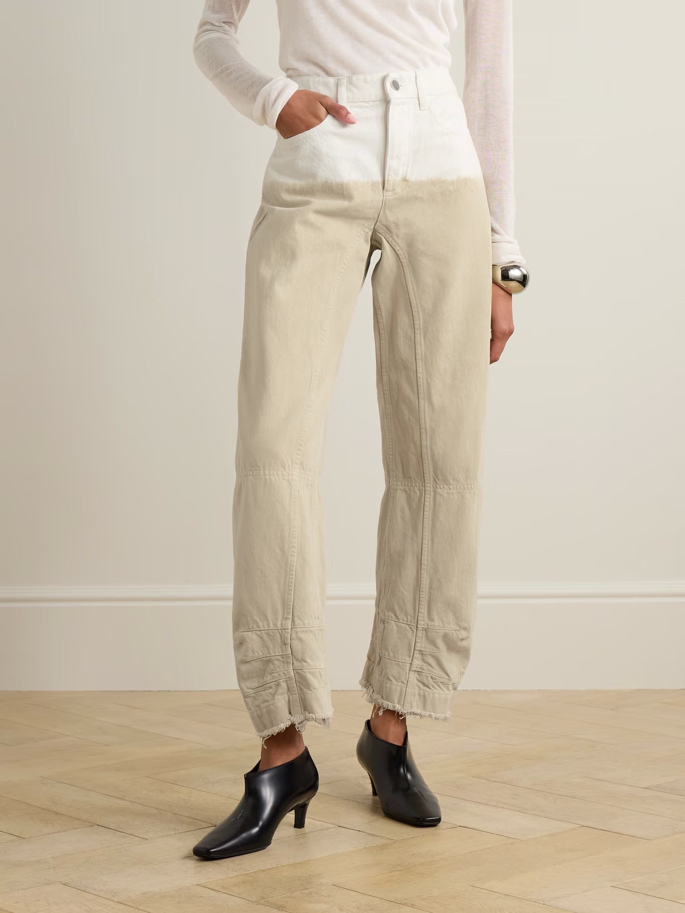 Jil Sander o1y1025 Denim Pant in Beige/White Size 28" / US 6 / IT 42 - 3 Thumbnail