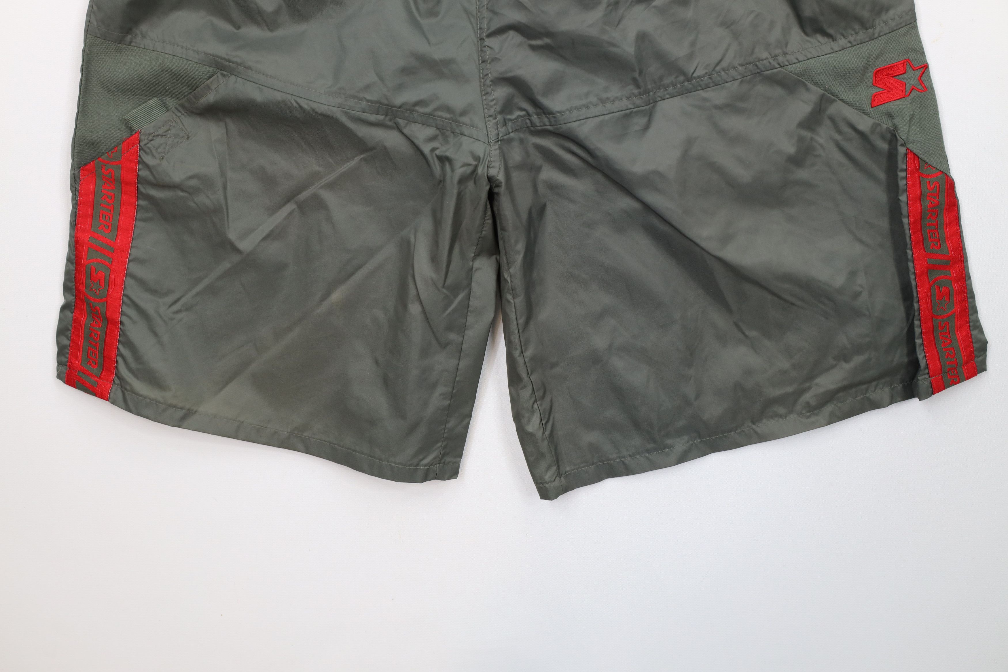 Starter × Vintage Vintage 90s Starter Logo Baggy Windbreaker Shorts Green Size US 30 / EU 46 - 4 Thumbnail