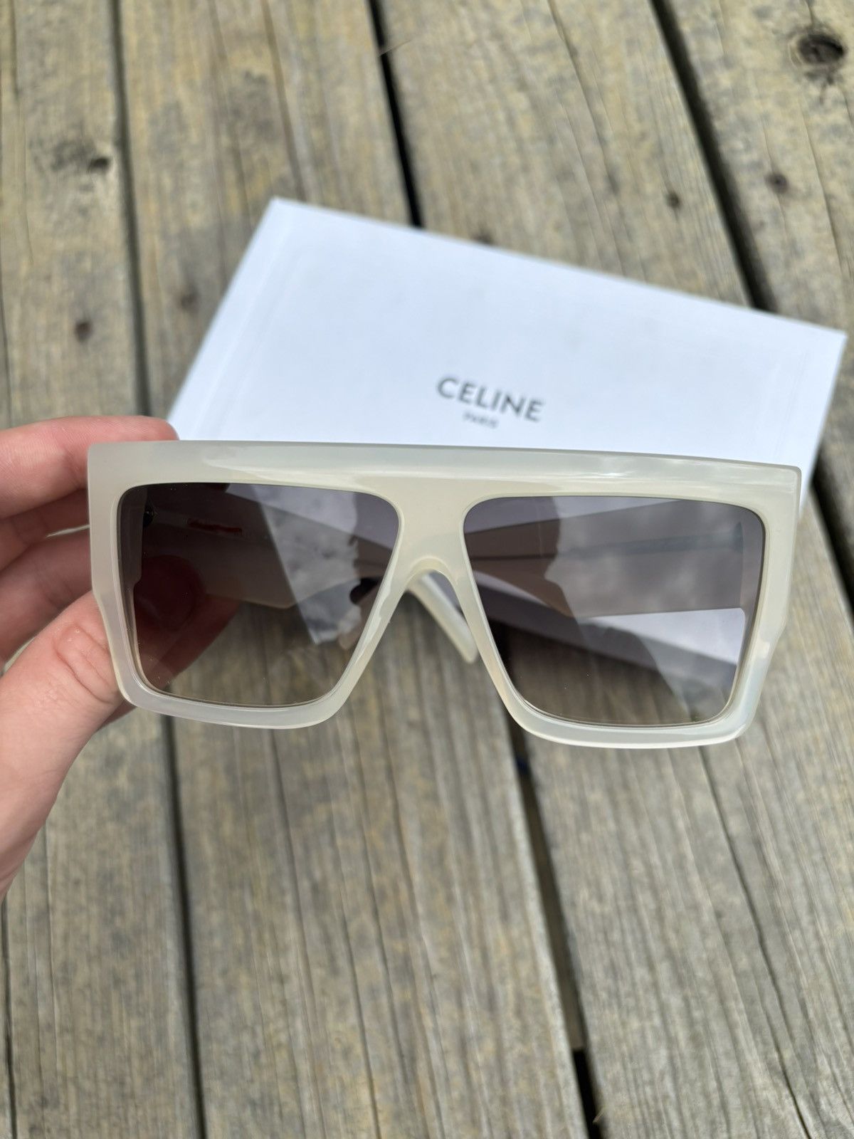 Celine Celine Oversized Cream Sunglasses Size ONE SIZE - 2 Thumbnail