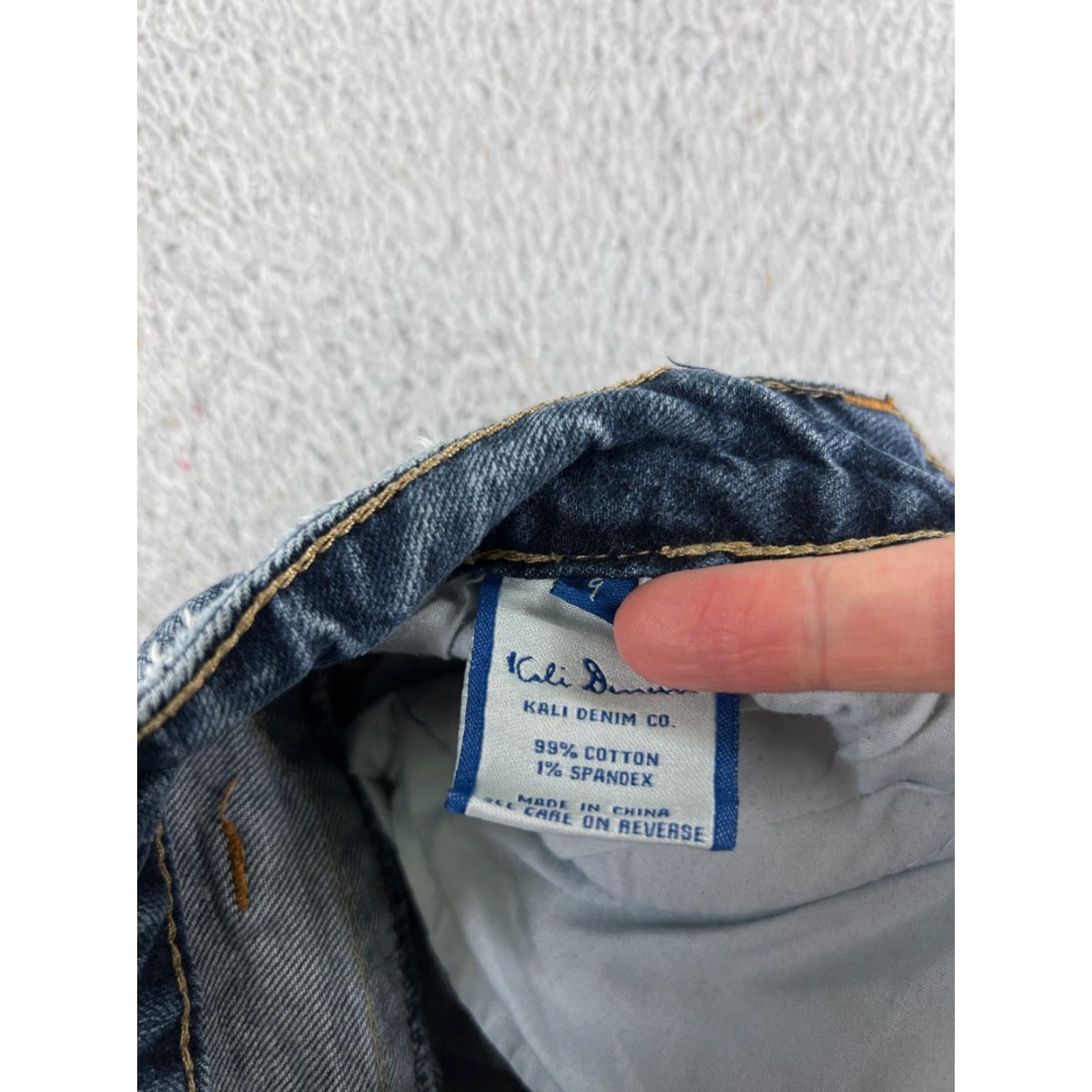 Vintage Kali Jeans Womens 9 Blue Denim Low Rise Straight Medium Wash Cotton Blend Jeans Size 30" / US 8 / IT 44 - 4 Thumbnail