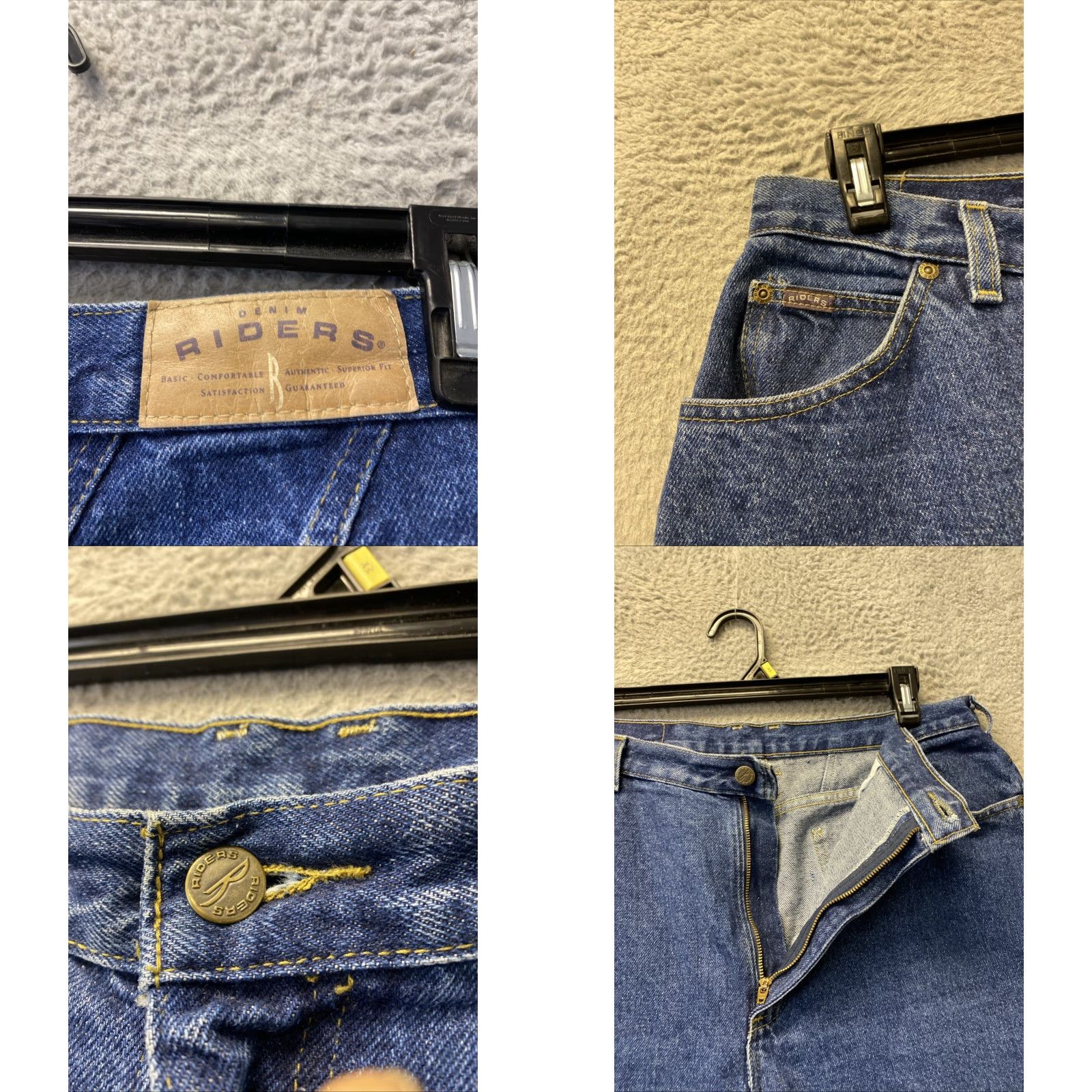 Vintage Riders Jeans Womens 36x31 Blue Straight Leg High Rise Denim /0420 Size 25" / US 0 / IT 36 - 8 Thumbnail