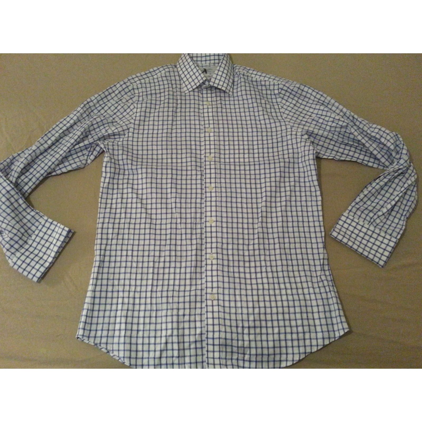 Charles Tyrwhitt Mens Charles Tyrwhitt Dress Shirt 16 36 Blue Button Cotton Size 42R - 2 Thumbnail