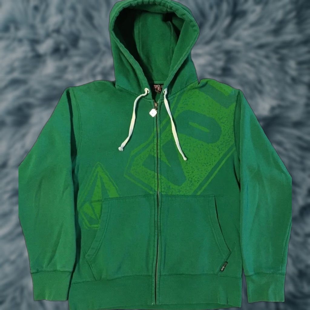 Quiksilver VINTAGE Volcom Faded AOP Zip Hoodie Surf Skate Grunge 90s Y2K S Green Mens SZ S Surf Skate Grunge Zip Hoodie Volcom Size US S / EU 44-46 / 1 - 1 Thumbnail